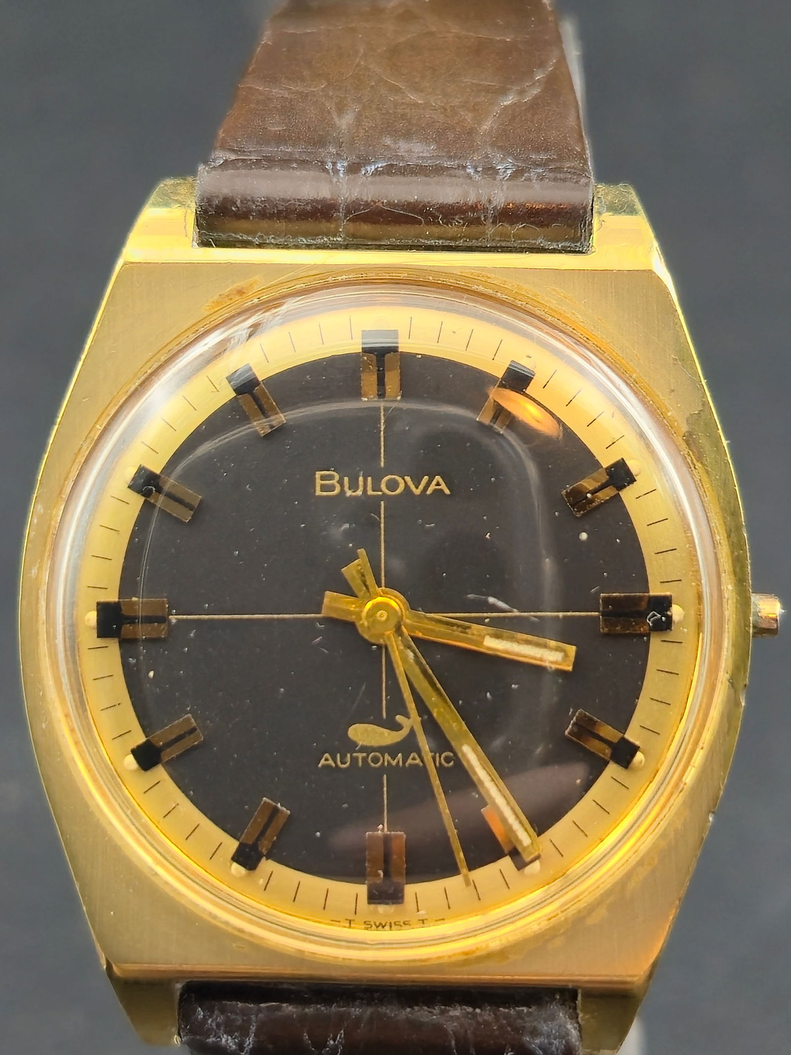 1970 Bulova Sea King Whale N0 Automatic Black Crosshair Dial 32mm 10K RGP Running (1 of 10)