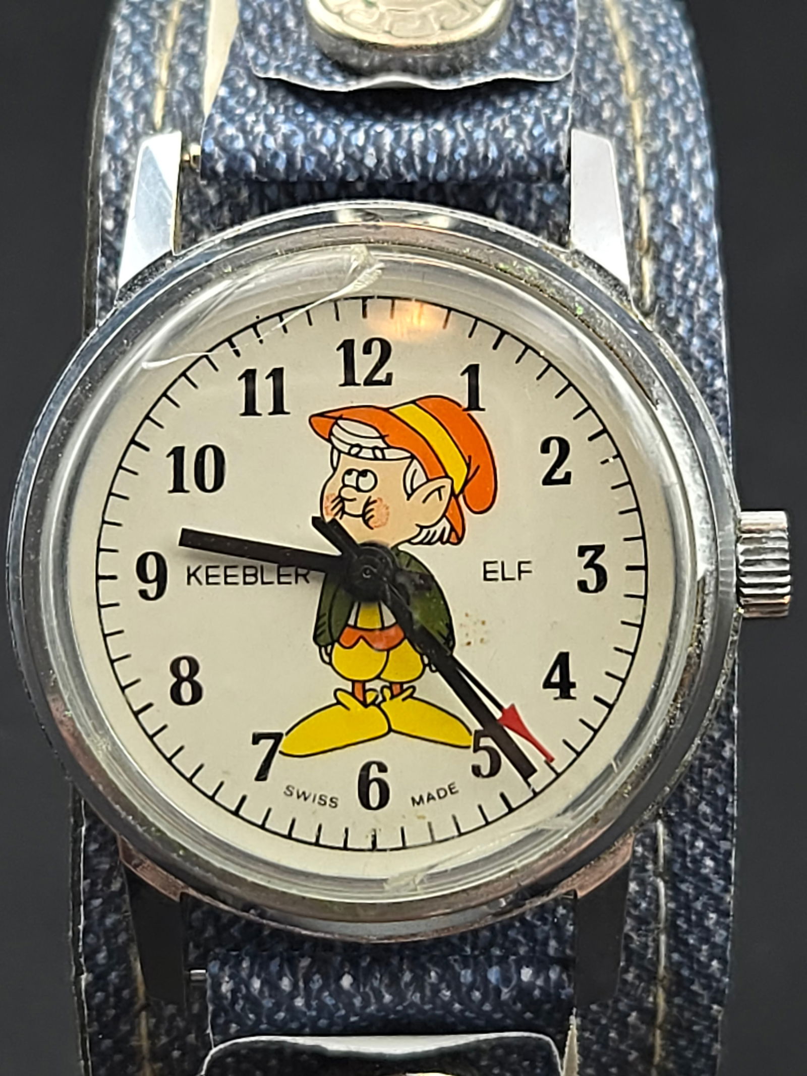 1970s Keebler Elf Swiss 33mm Manual Wind Base Metal Running Novelty Dial (1 of 10)