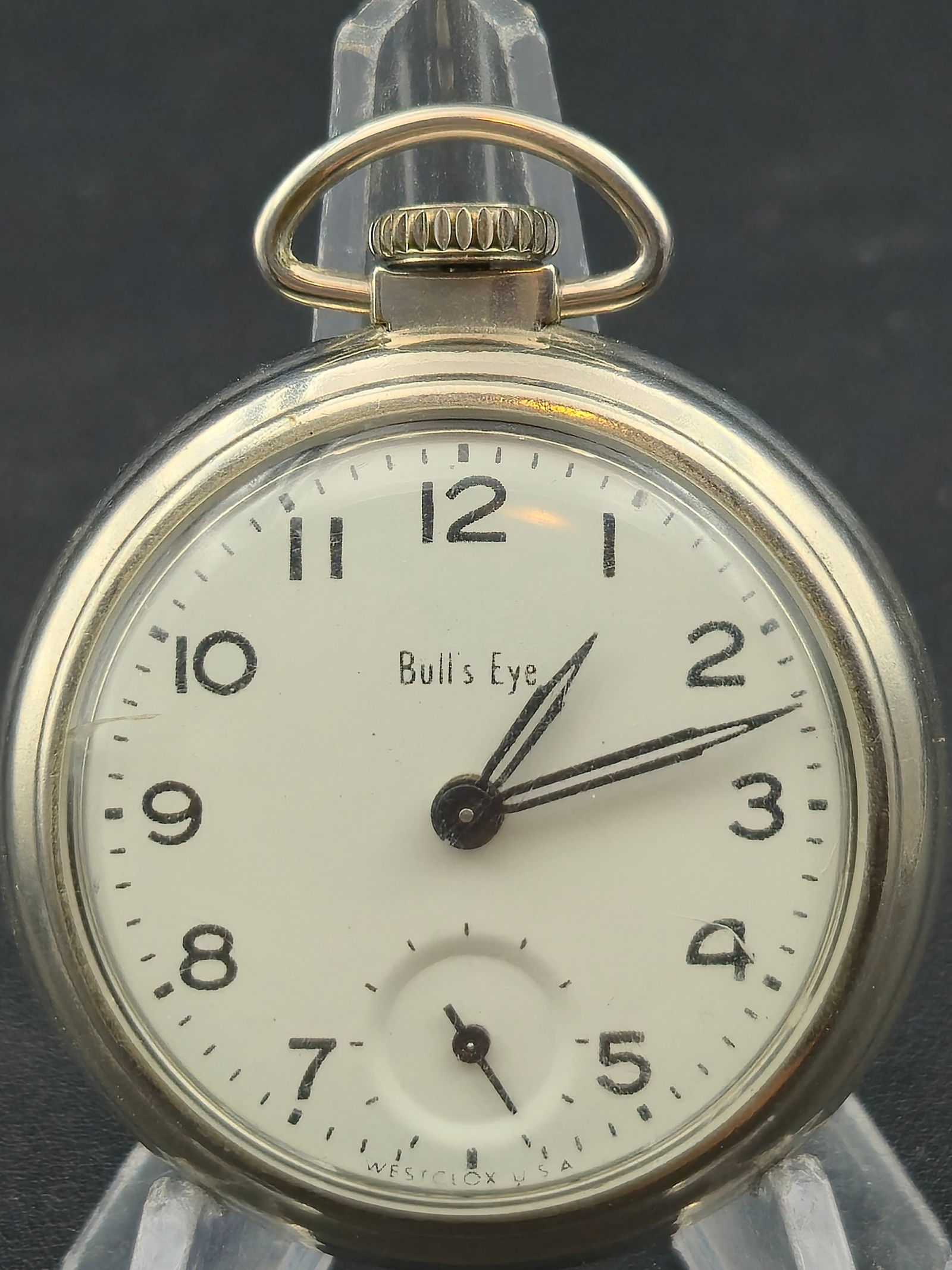 1940s Bull’s Eye Westclox USA 50mm Pocket Watch Running (1 of 8)