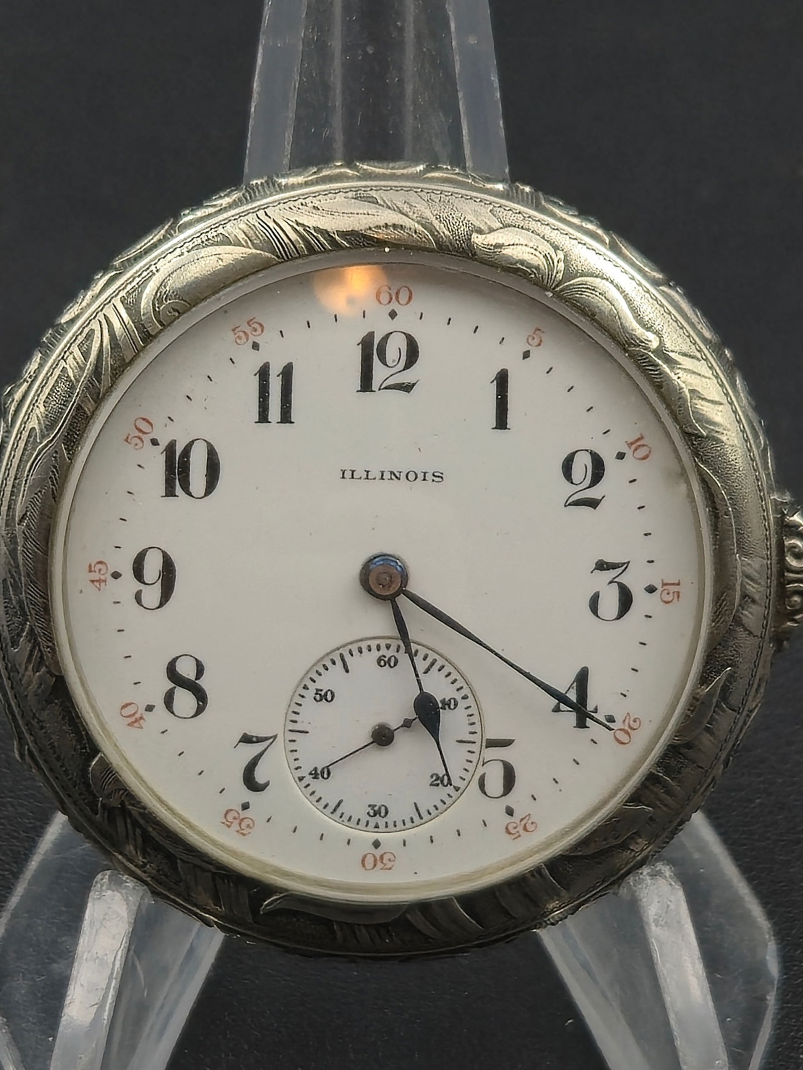 1922 Illinois Grade 405 Model 4 12s 17J Openface Sidewinder Double Roller Running (1 of 9)