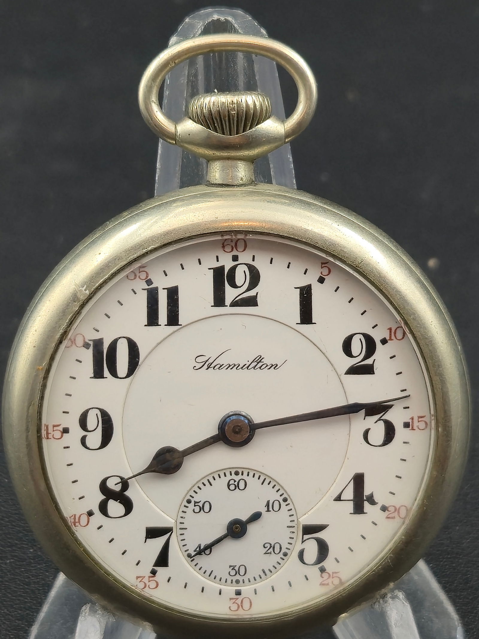 1918 Hamilton 992 Model 2 16s 21J Keystone Silveroid RR Pocket Watch Running (1 of 8)
