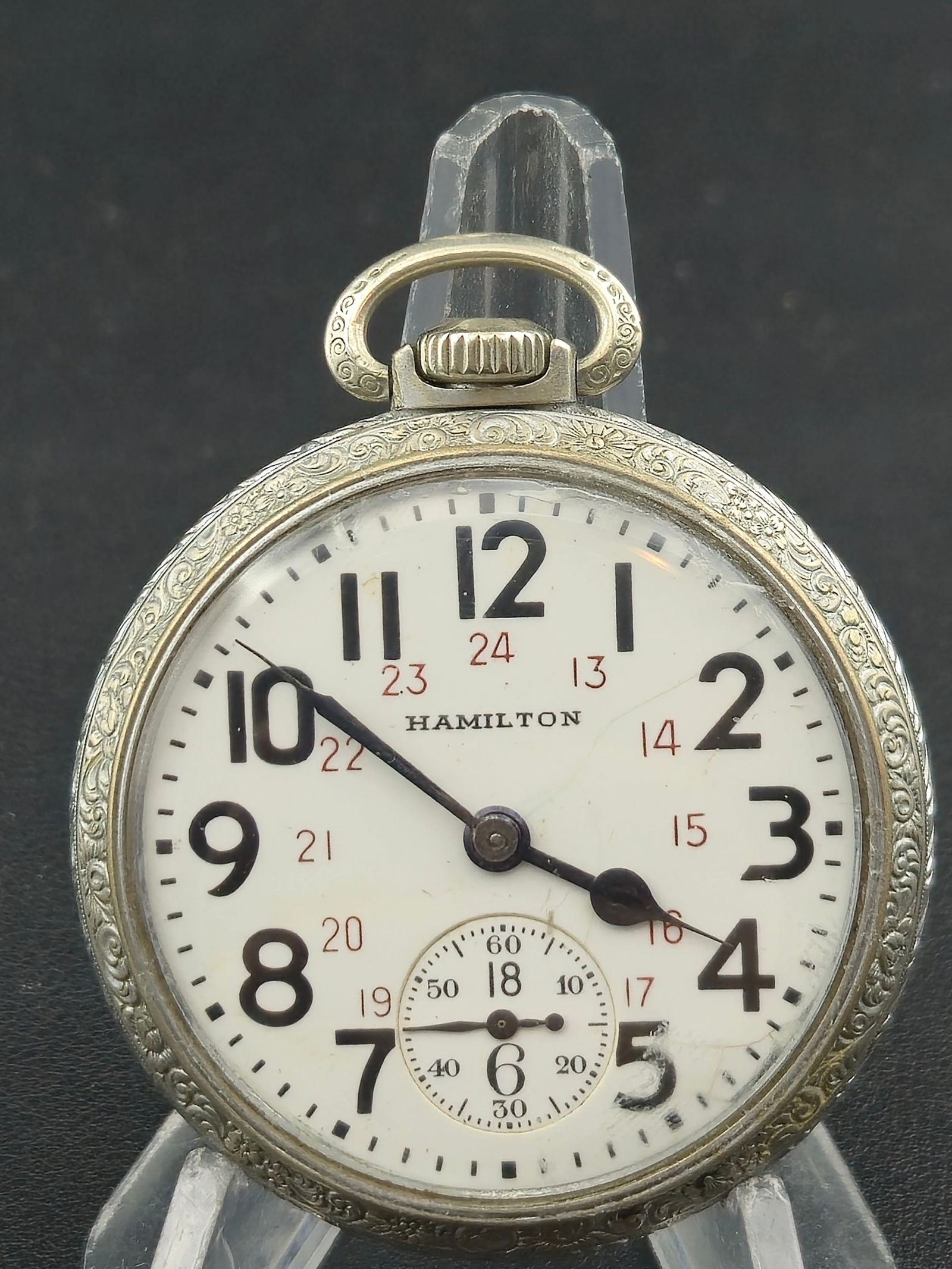 1945 Hamilton 992B Model 5 16s 21J US Govt 12 24 Hour Dial Base Metal Running (1 of 8)