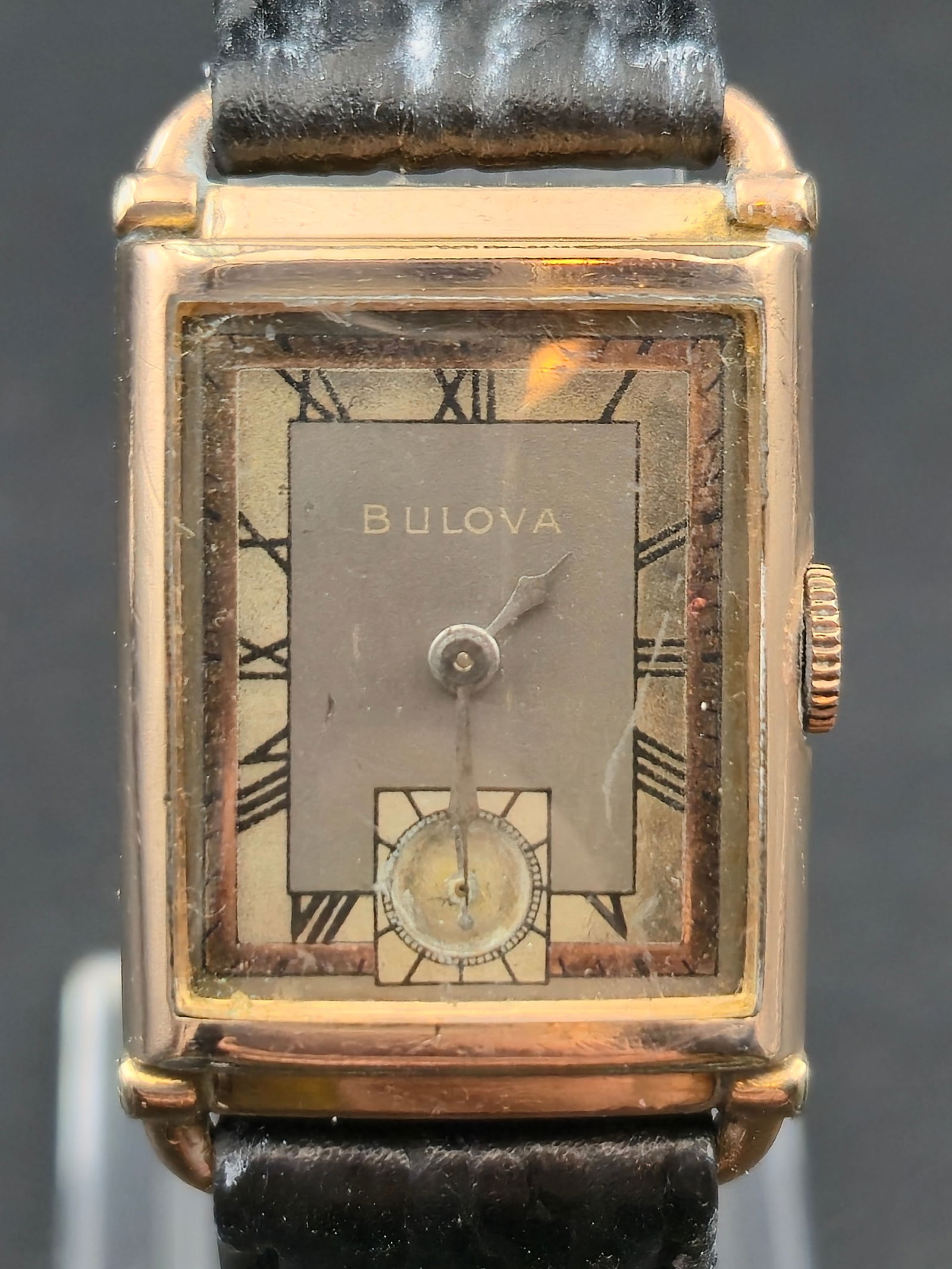 1920s Bulova 14K Rose Gold Filled Rectangular 21J Manual 22mm (1 of 8)