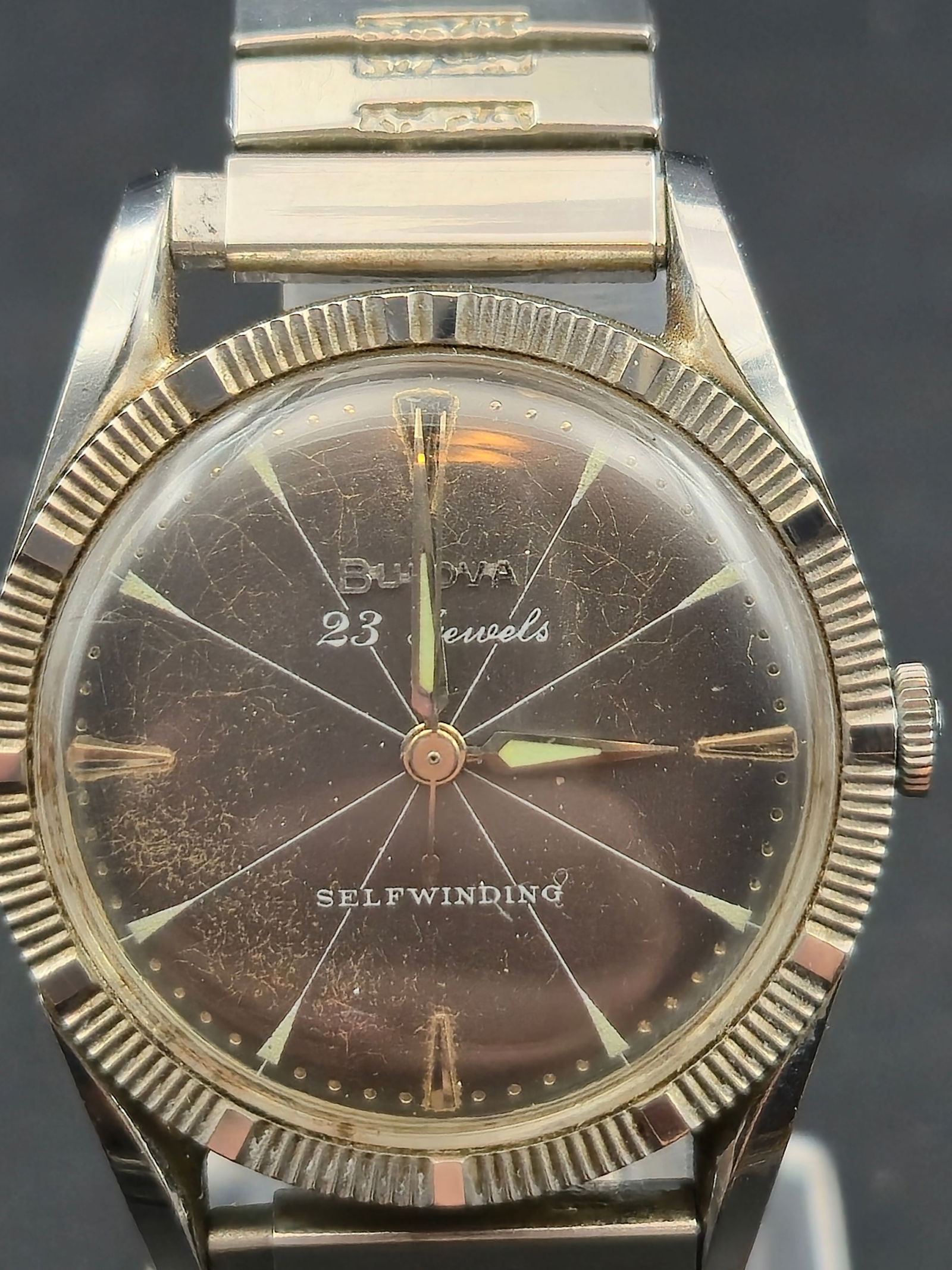 1959 Bulova 23 Jewels Selfwinding 10BZAC Automatic Black Sunburst Dial (1 of 10)