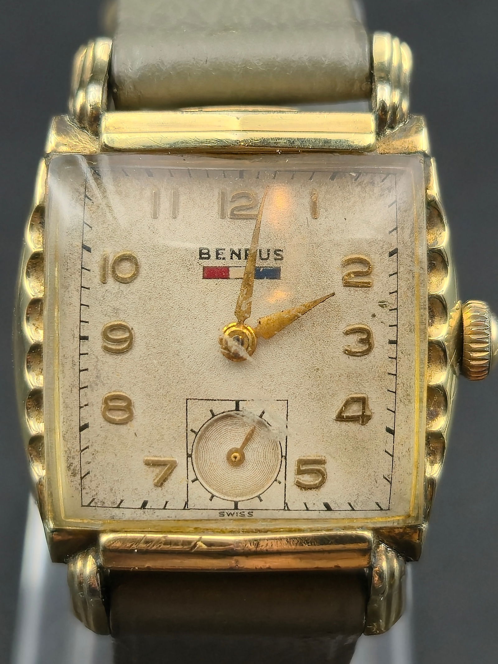 1940s Benrus CW11 10K RGP Tank Sub Seconds Arabic Dial 17J 27mm (1 of 9)