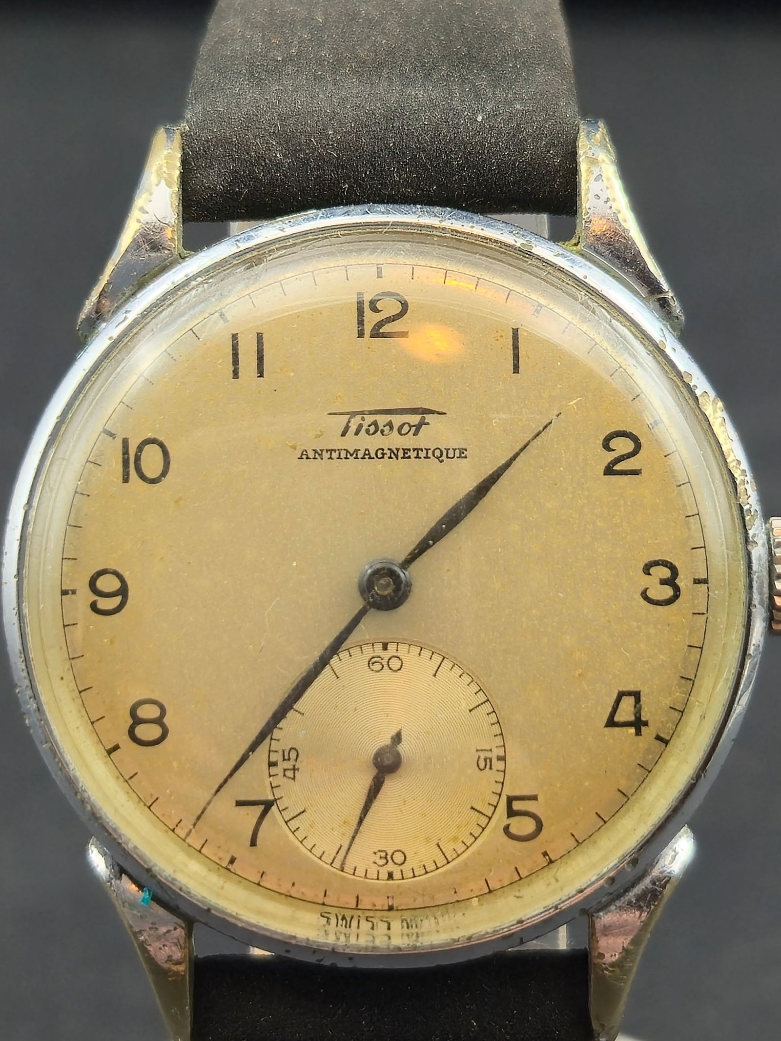 1940s Tissot Antimagnetique Ref 6436-7 Sub Seconds Cream Dial 33mm (1 of 10)