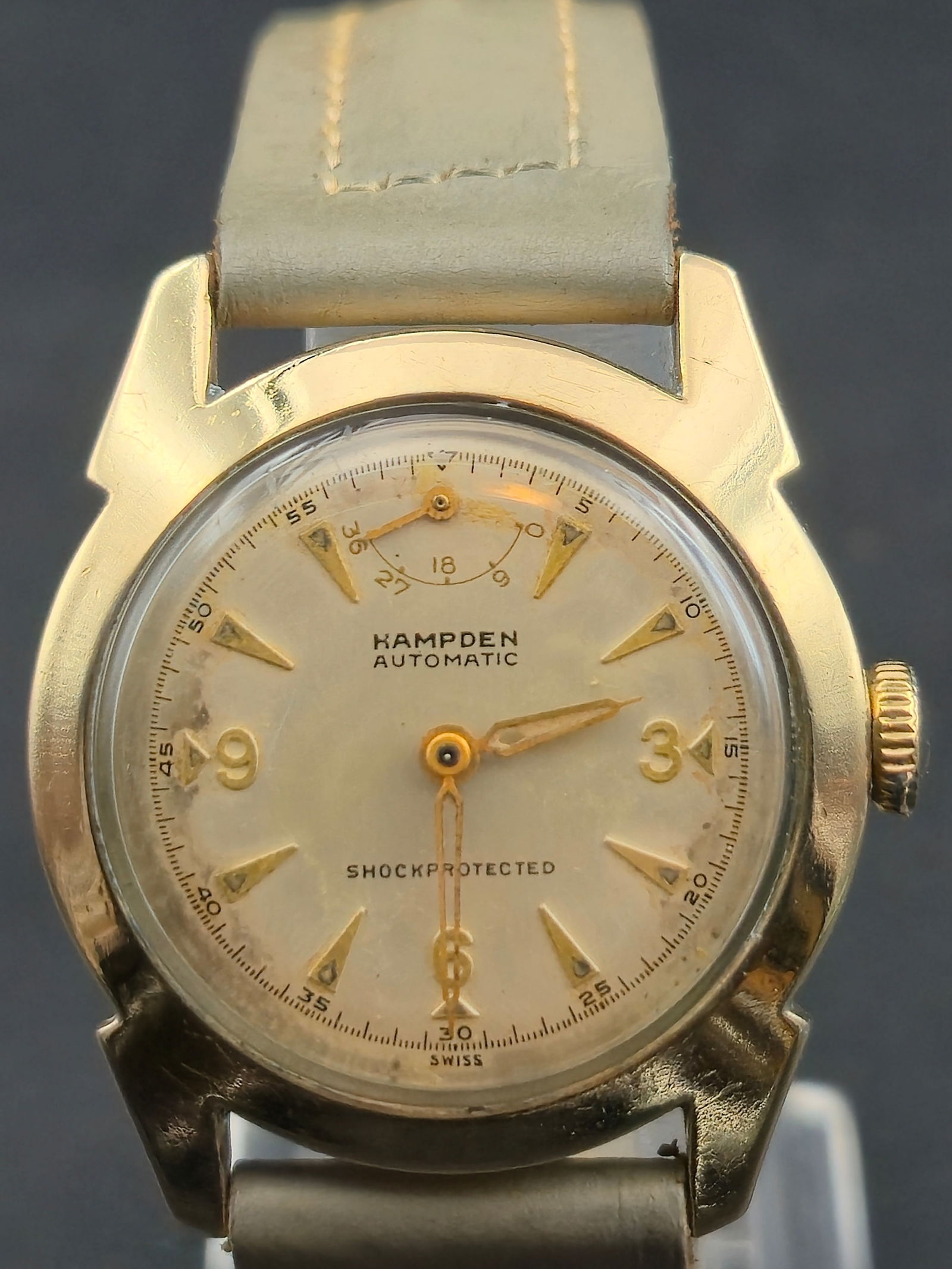 1950s Hampden Automatic 17J Shockproof 31mm GF SS Back (1 of 10)