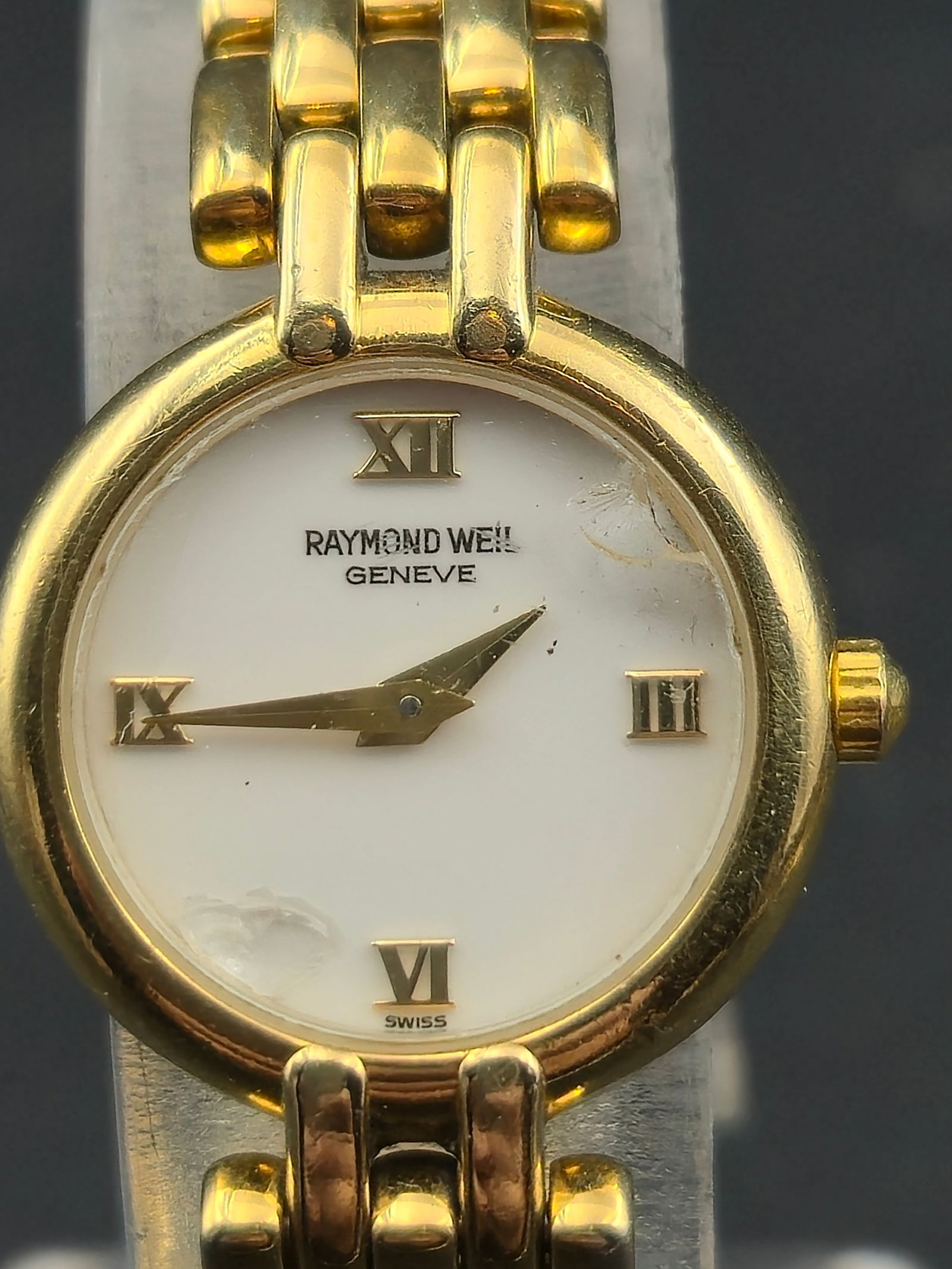 1990s Raymond Weil 5806-2 18K Gold Electroplated 20mm Quartz Dress Watch (1 of 9)