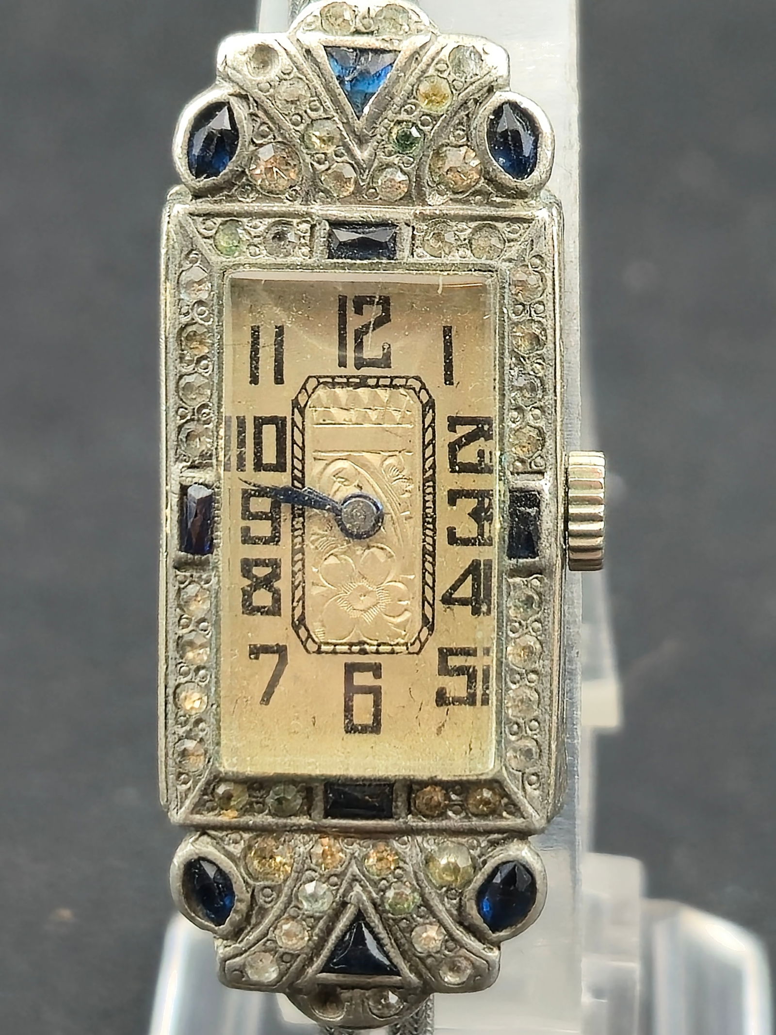 1920s Unicum 17J Two Adjustments Homis Mvmt 17mm White Metal Art Deco Ladies Watch Runs (1 of 11)