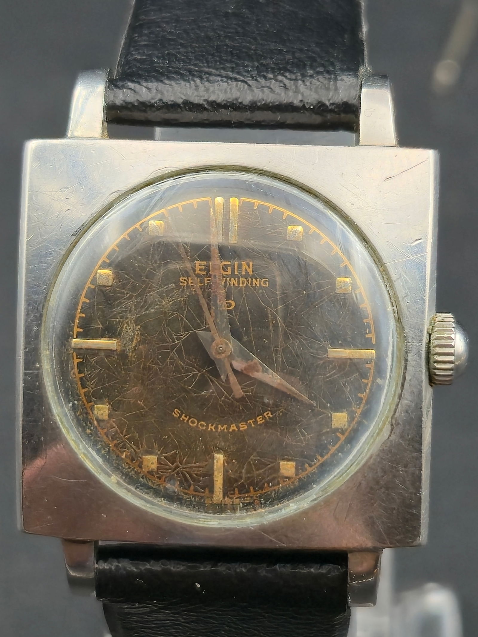 1960s Elgin 645 Shockmaster 17J Self Winding 28mm Stainless Steel Running (1 of 11)