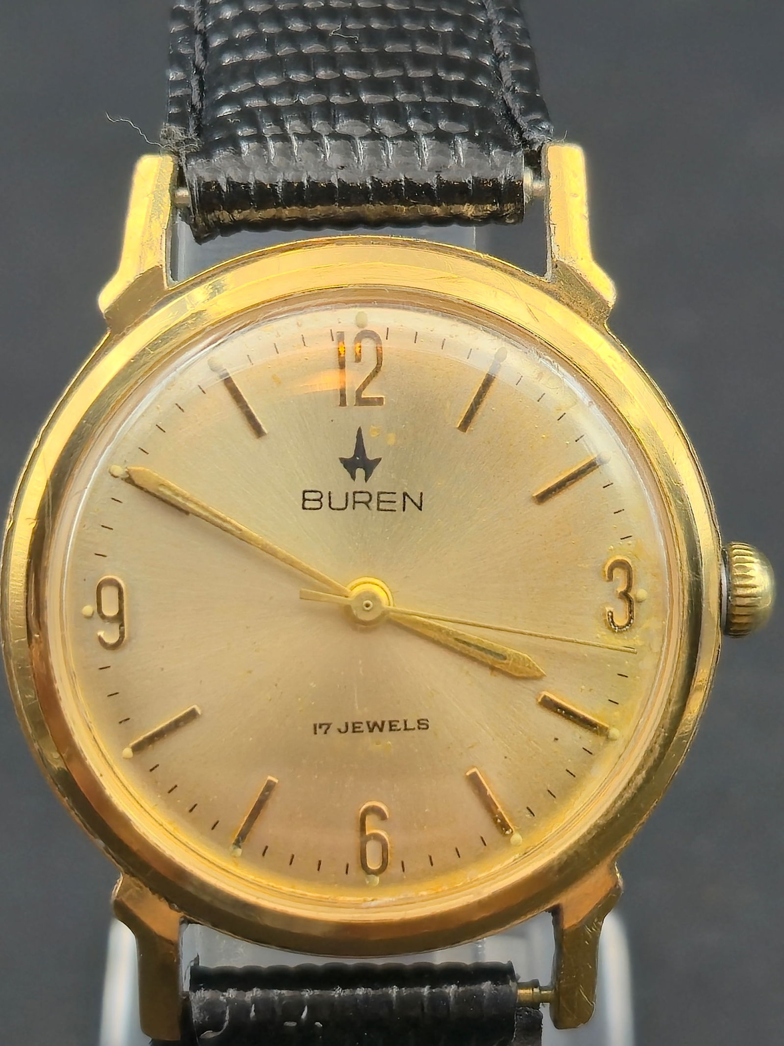 1965 Buren 17J Swiss 33mm Standard Time Corp Gold Tone Running (1 of 9)