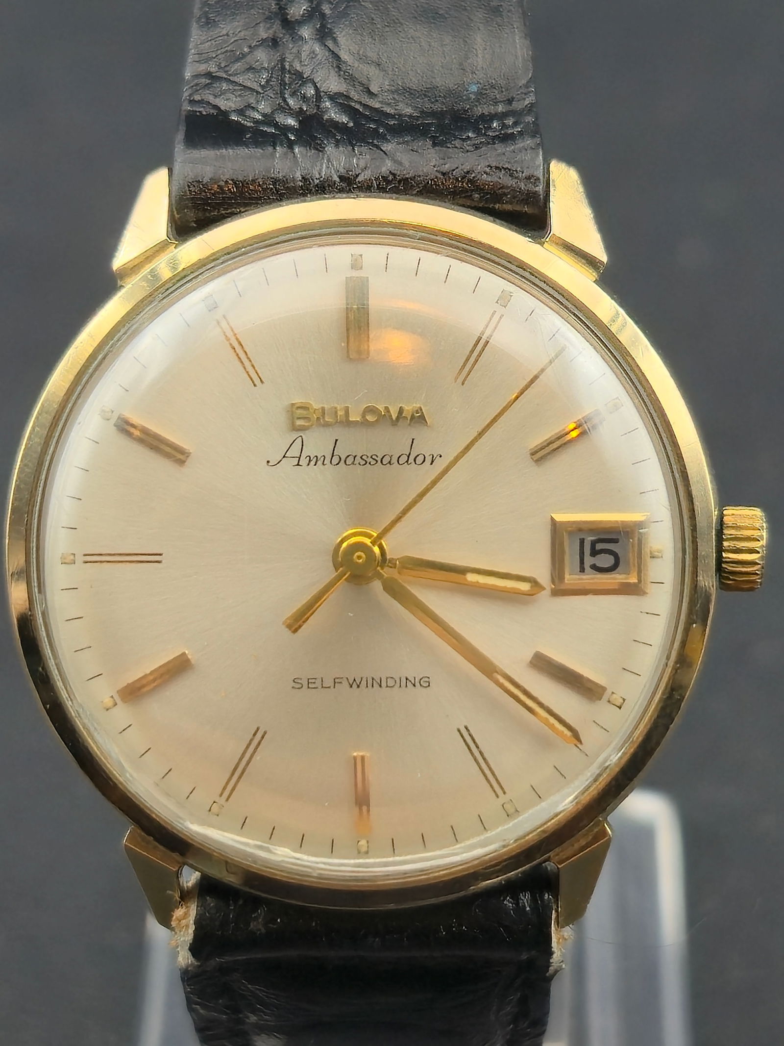 1963 Bulova Ambassador 12EBACD Micro Rotor 10K gold-filled 33mm Running (1 of 9)