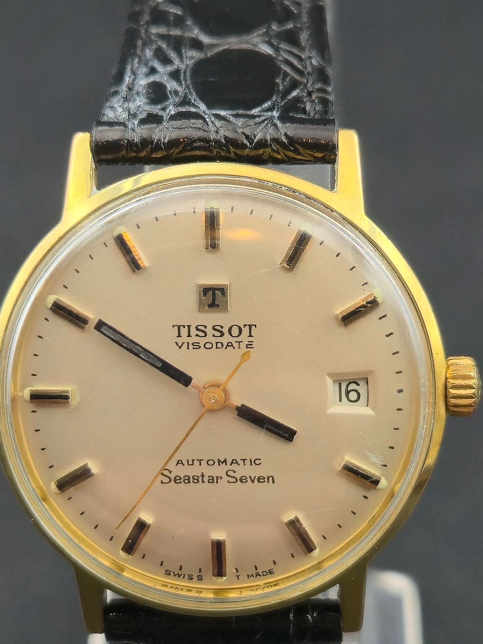 1960s Tissot Visodate Seastar Seven Automatic 33mm Gold Tone Date Swiss Waterproof Running (1 of 10)
