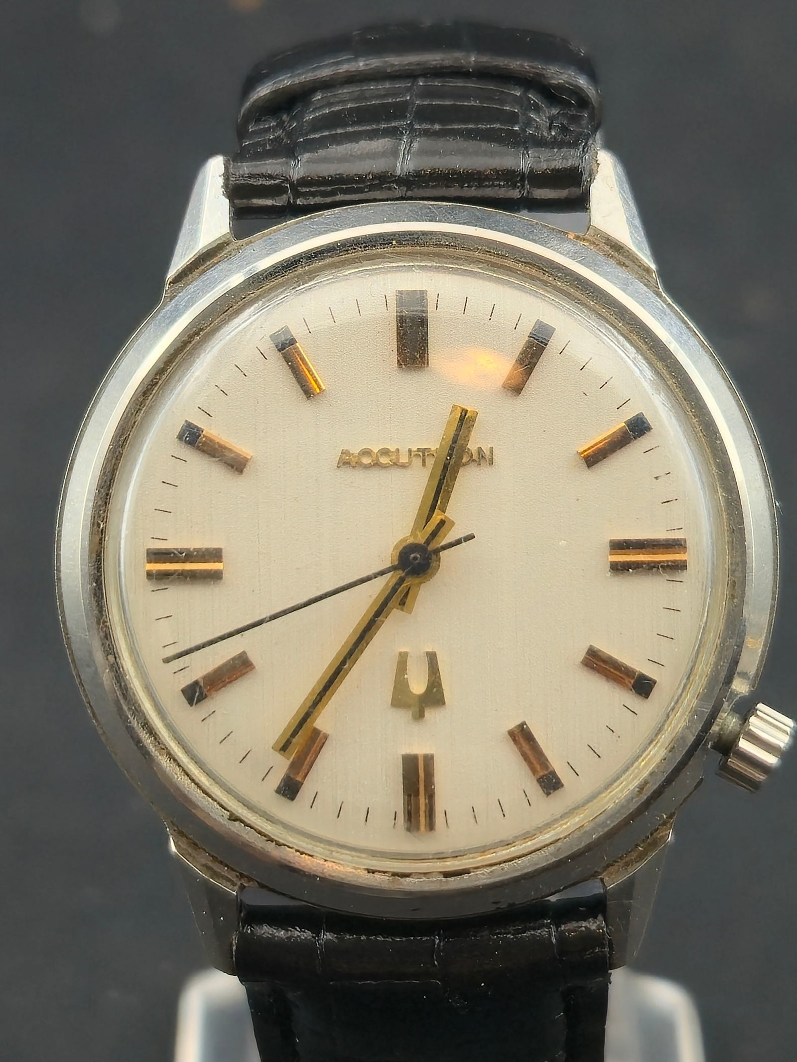 1970 Bulova Accutron N0 2180 35mm Stainless Steel No Date Silver Dial Tuning Fork (1 of 9)