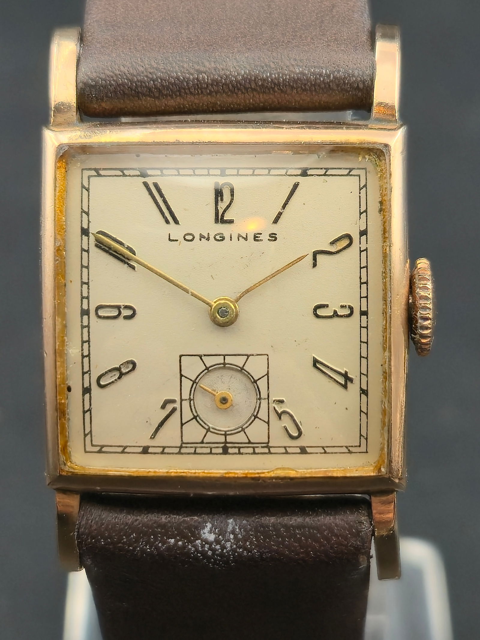 Vintage Longines 17J Cal 6L10314 22mm 10K Gold Filled Rectangular Sub Seconds Swiss Running (1 of 10)