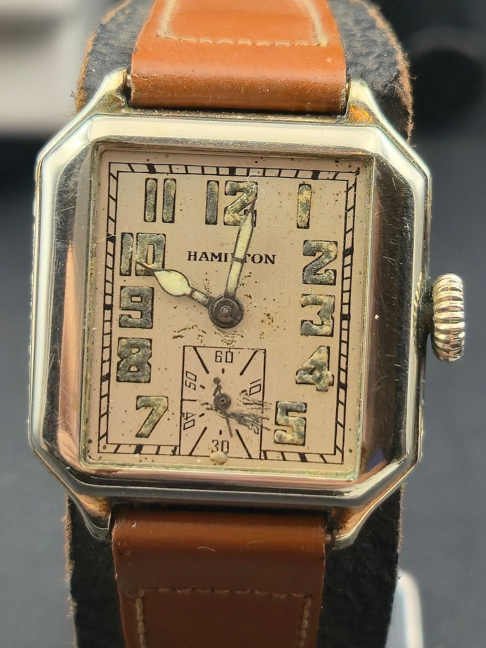 1929 Hamilton 987 17J 6 0s Fahys 14K Gold Filled Rectangular Running (1 of 10)