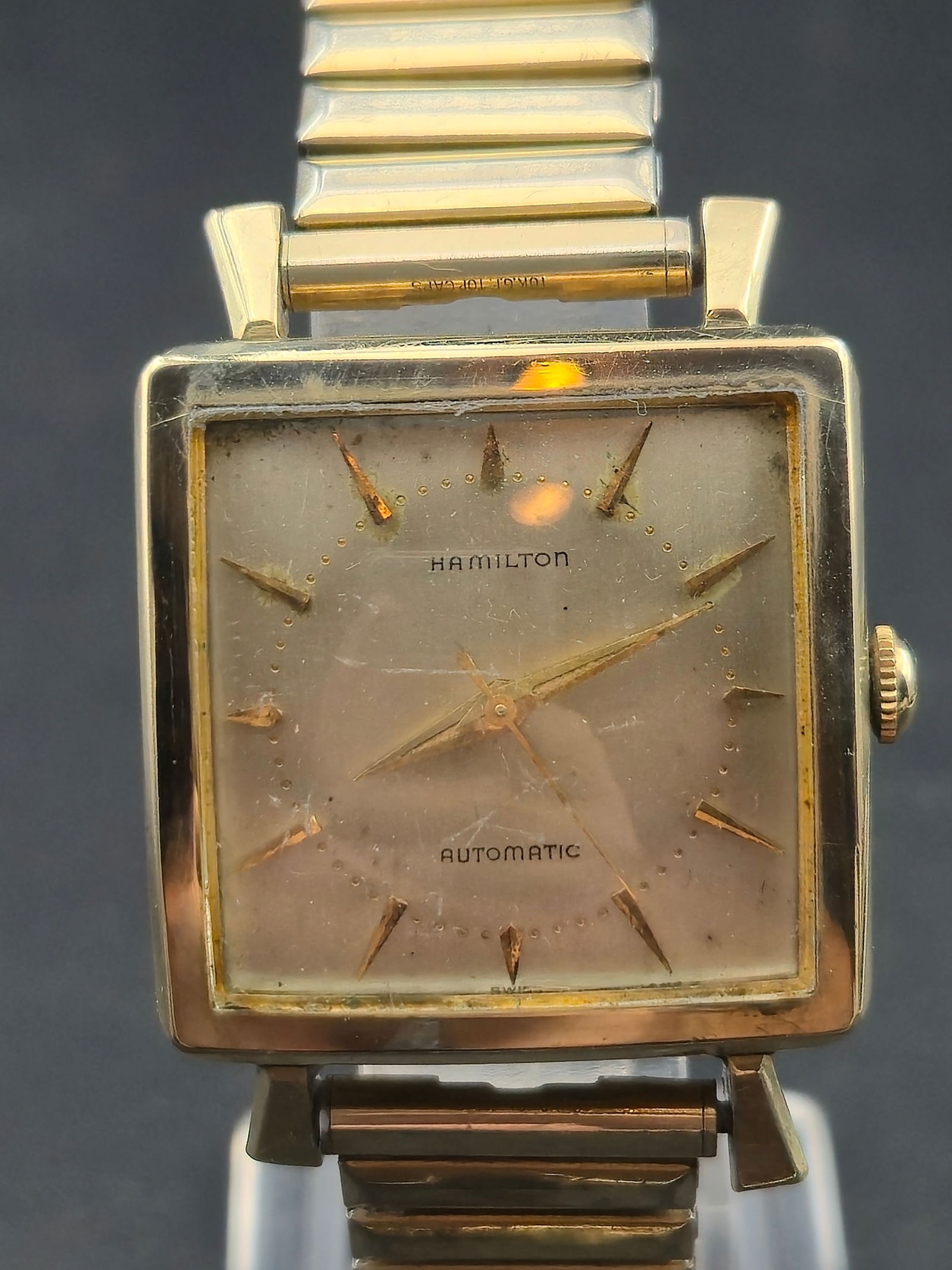 1960s Hamilton Automatic 661 17J 10K Gold Filled 30mm Tank Style Running (1 of 11)