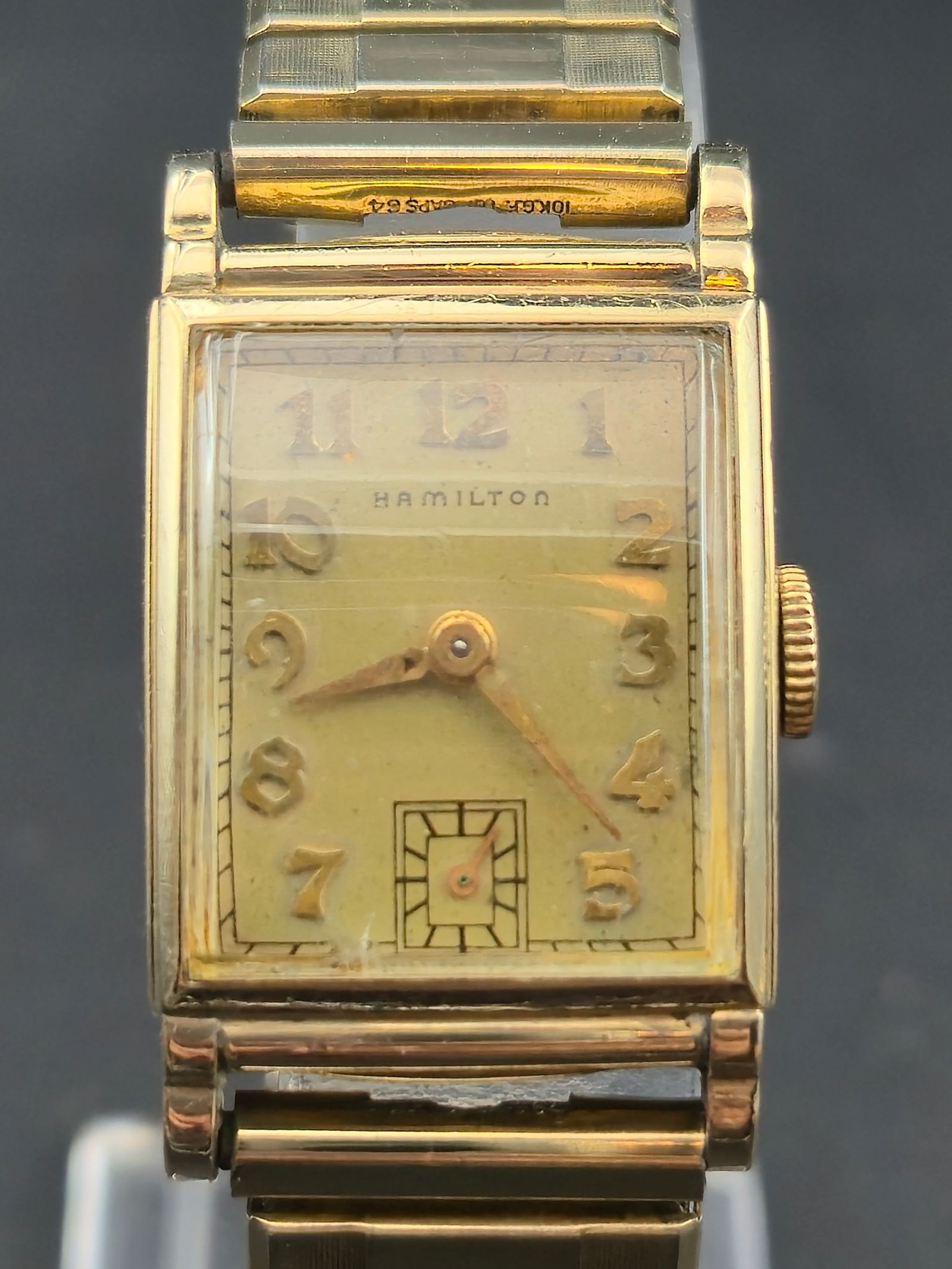 1947 Hamilton Grade 980 17 Jewel 10K Gold Filled Tank 21mm Sub Seconds L&K Case Running (1 of 12)