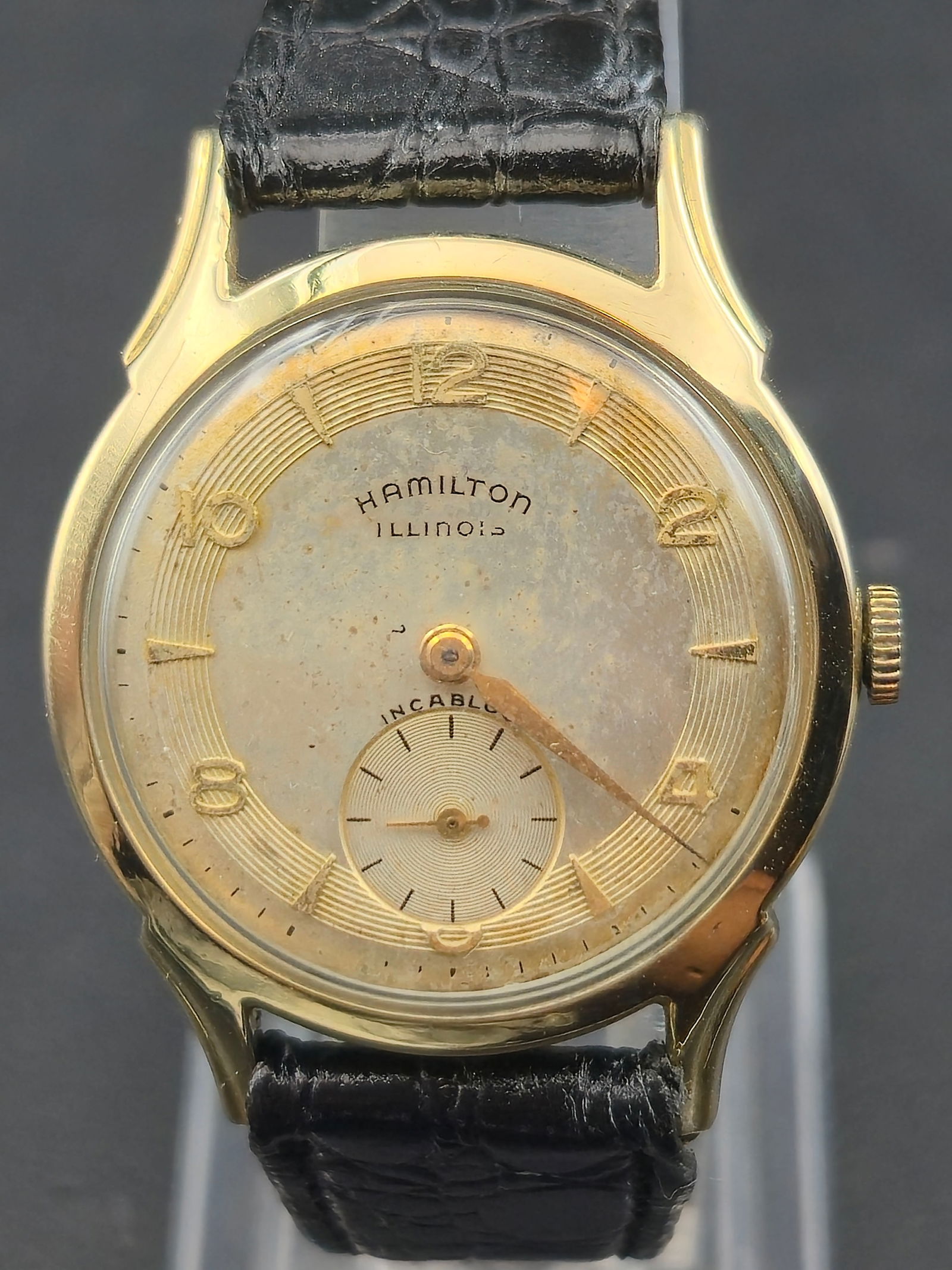 1950s Hamilton Illinois Cal 688 17J 31mm 10K RGP Bezel Star Case Small Seconds Incabloc Running (1 of 9)
