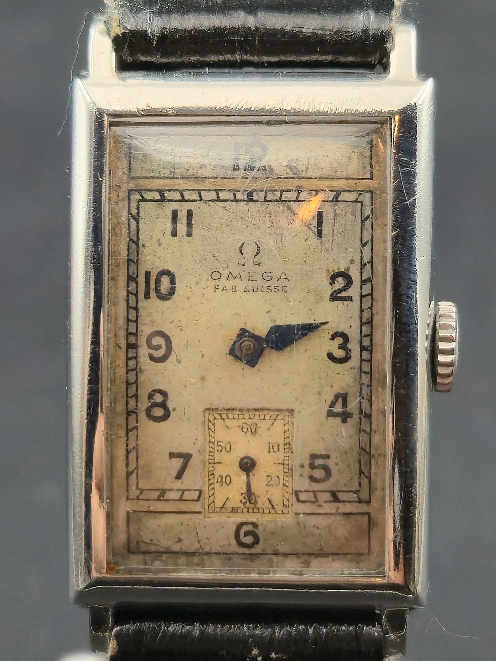 1928 Omega Tank Art Deco Cal 26 15J Stainless 22mm Subseconds Running (1 of 11)