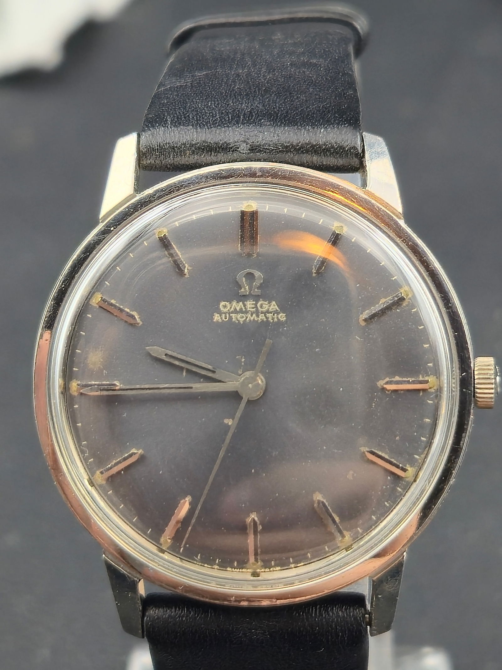 1960s Omega Ref 165.002 Cal 550 17J Automatic Stainless Steel 35mm Gray Dial Running Recently Servic (1 of 10)