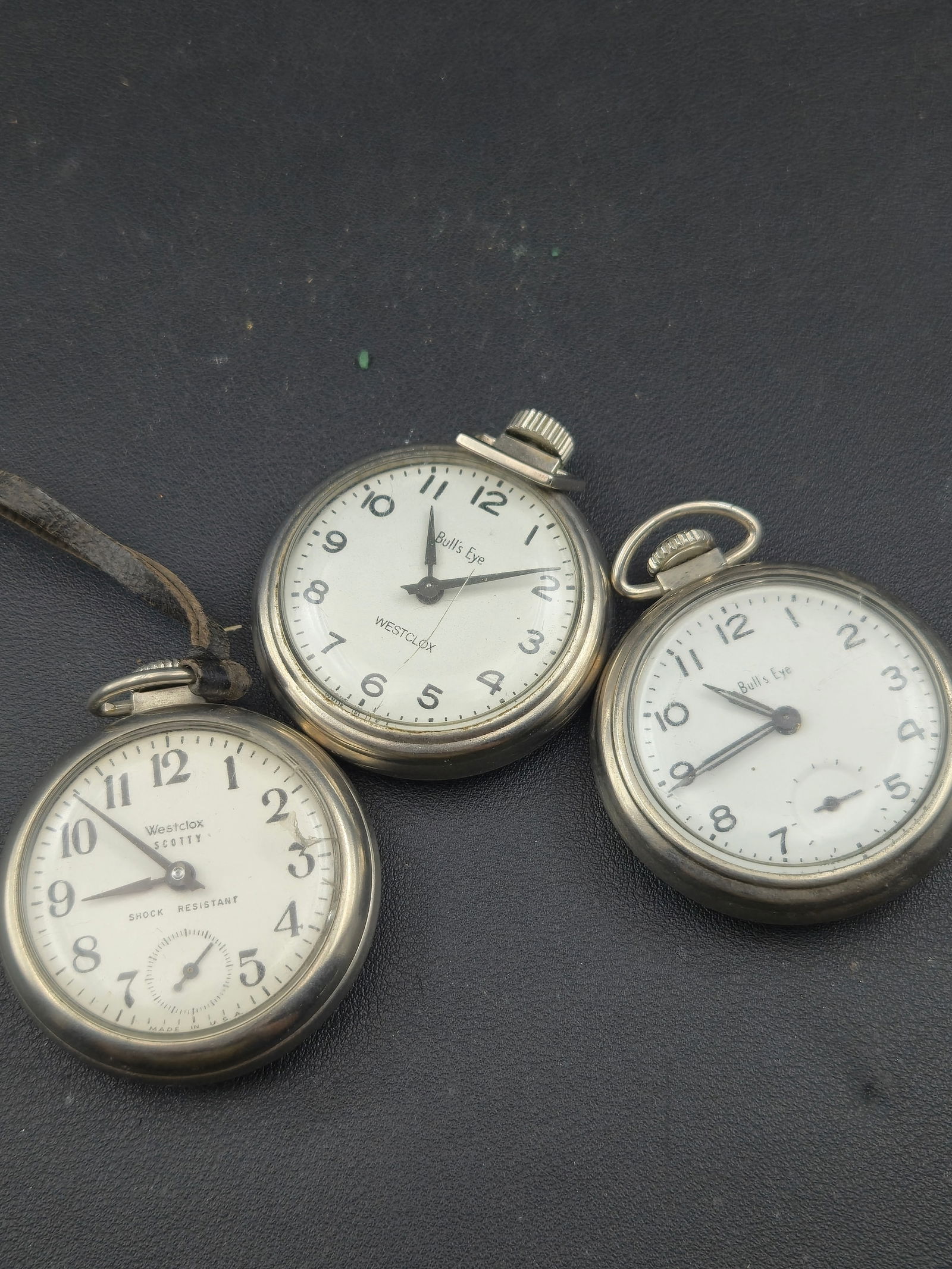 Vintage Westclox Bull’s Eye & Scotty Pocket Watch Lot USA Some Running (1 of 5)