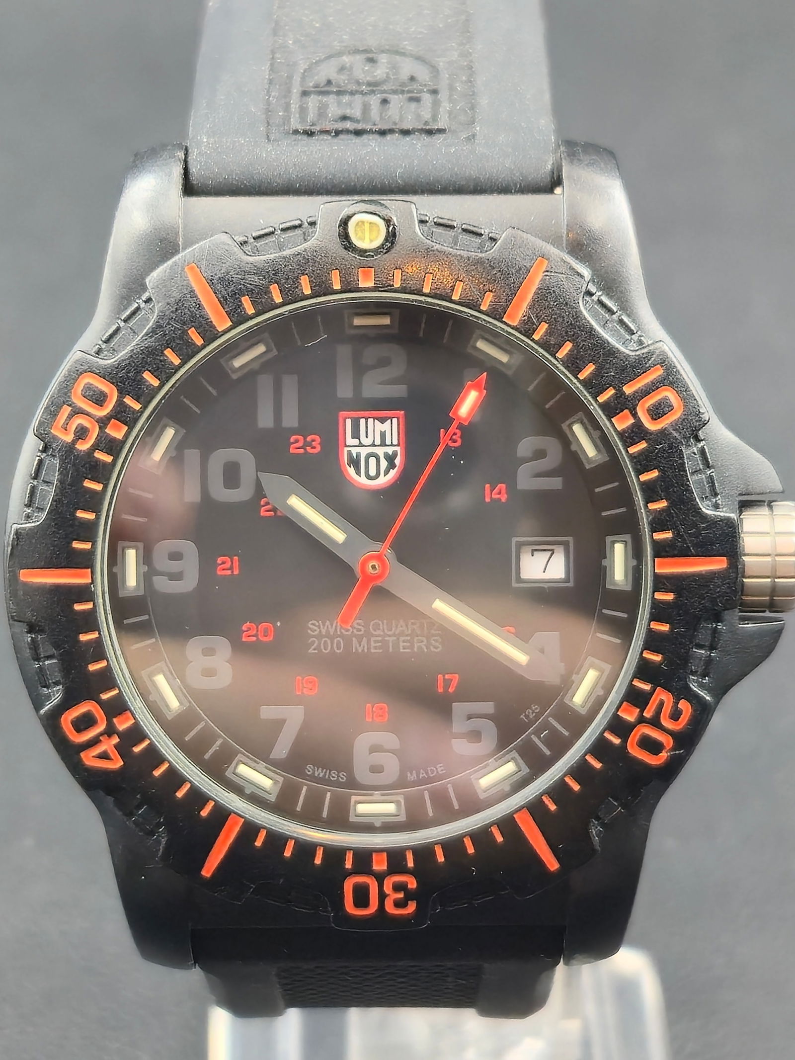 Luminox Navy SEAL Series 8800 45mm PC Carbon 200m Swiss Quartz Black Orange Watch (1 of 7)