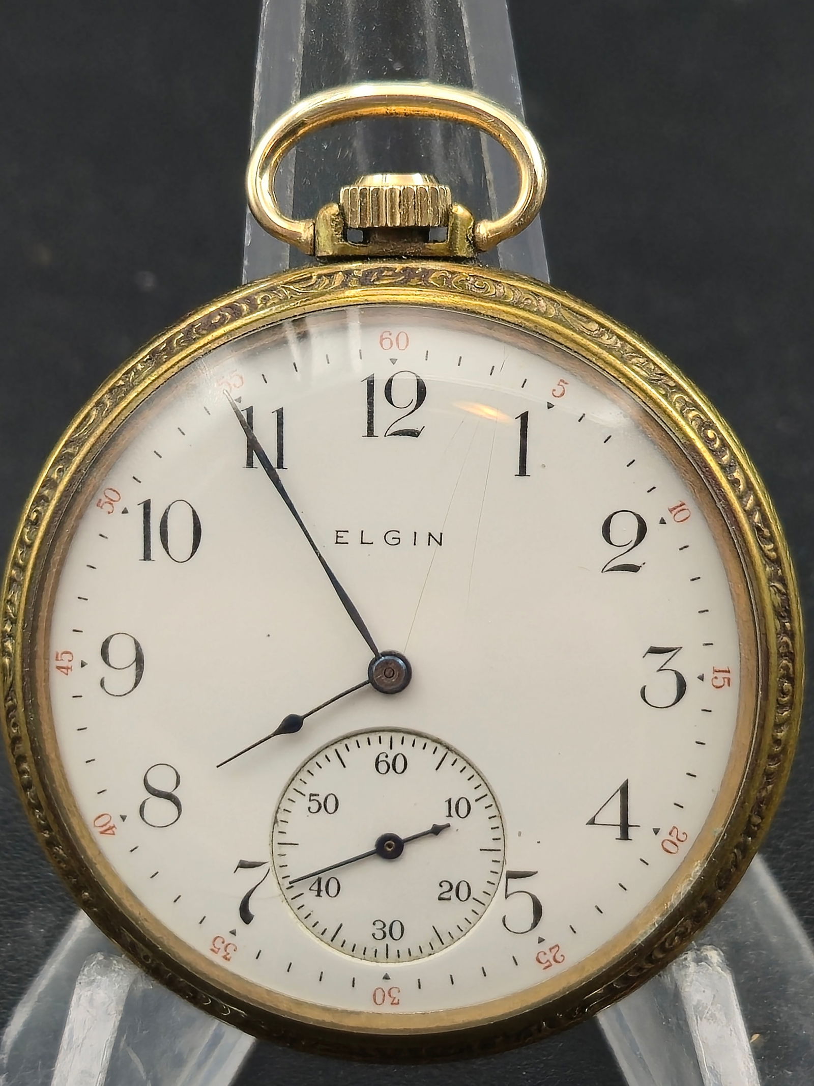 1912 Elgin Grade 303 Model 3 12s 7J Open Face Pocket Watch Serial 16558576 Keystone Case (1 of 8)