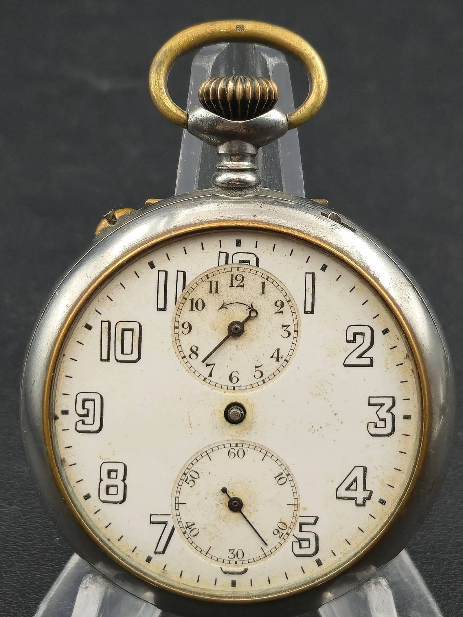 c.1910s Renova W Co Swiss 15J 3 Adj 50.49mm Steel Pocket Watch Sub Seconds (1 of 10)