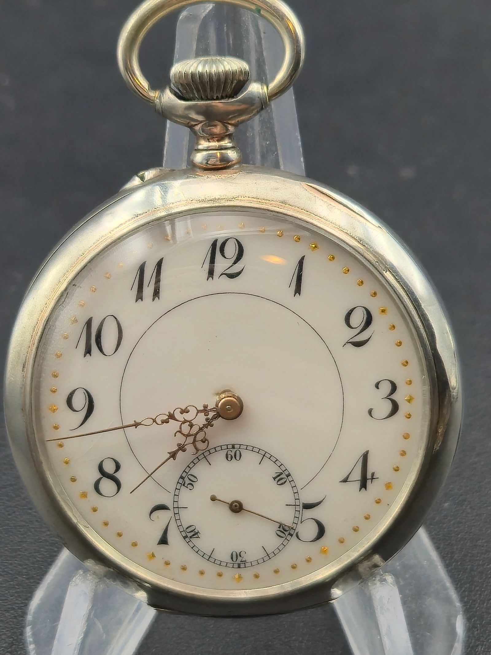 Ancre 1re Qualité 15 Rubis Swiss 0.800 Silver 49.68mm Pocket Watch Runs (1 of 11)