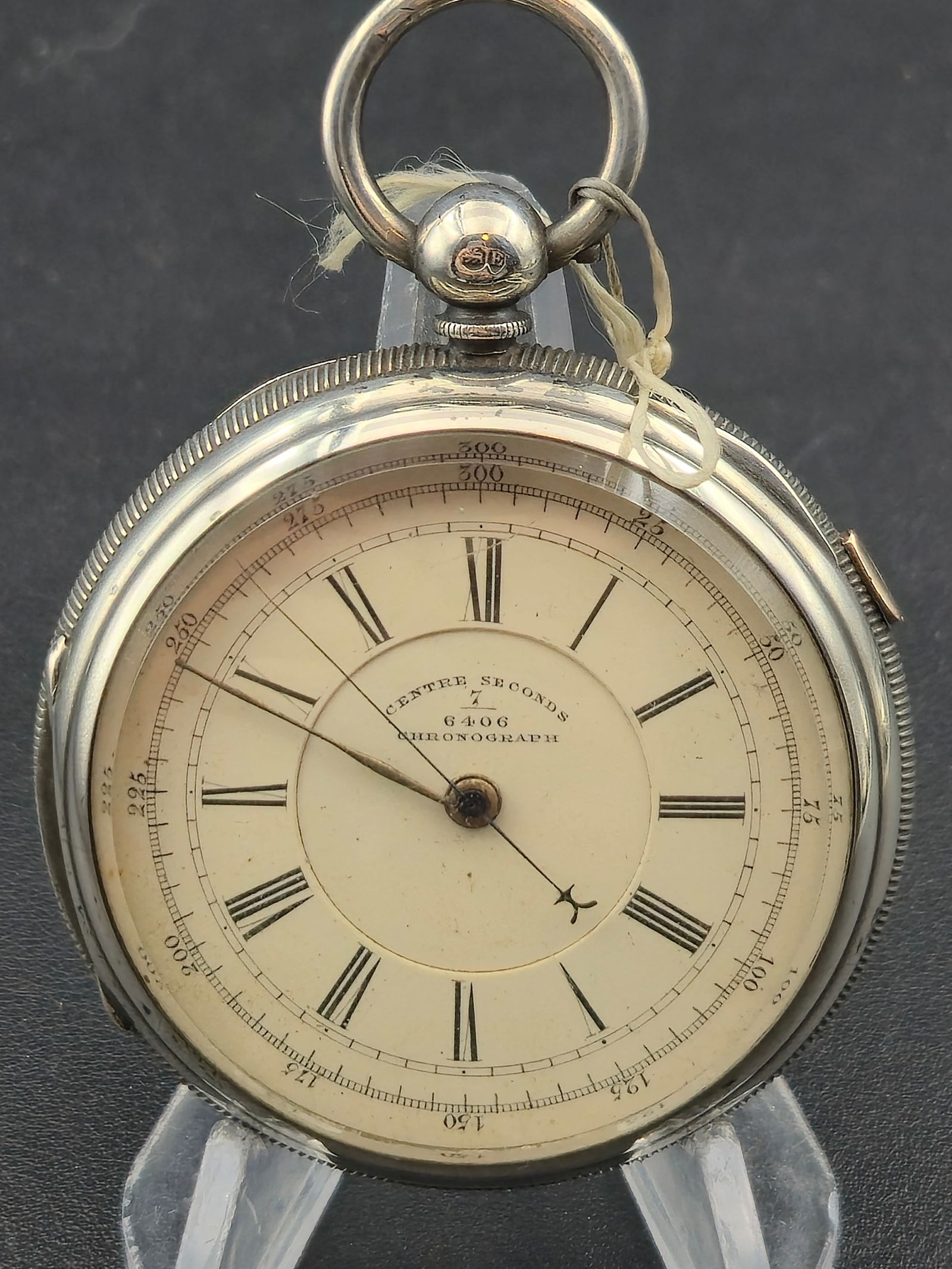 D&M Hoyams Patent Manchester Centre Seconds Chronograph No 6406 Silver Case c1880s Key Wind (1 of 12)