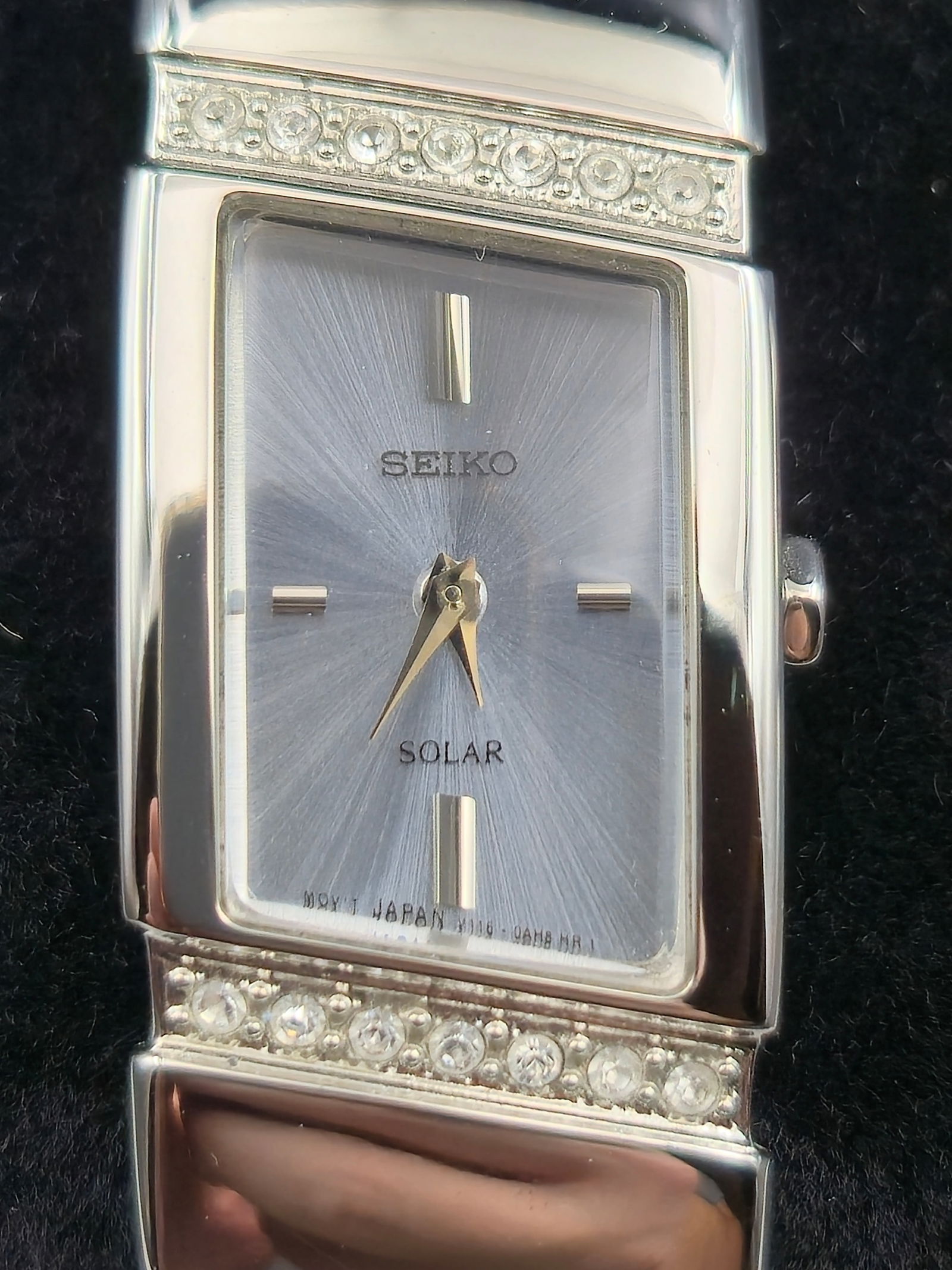 Seiko Ladies Solar Swarovski Elements Watch Ref SUP167 V116 Stainless Steel NOS Box (1 of 11)