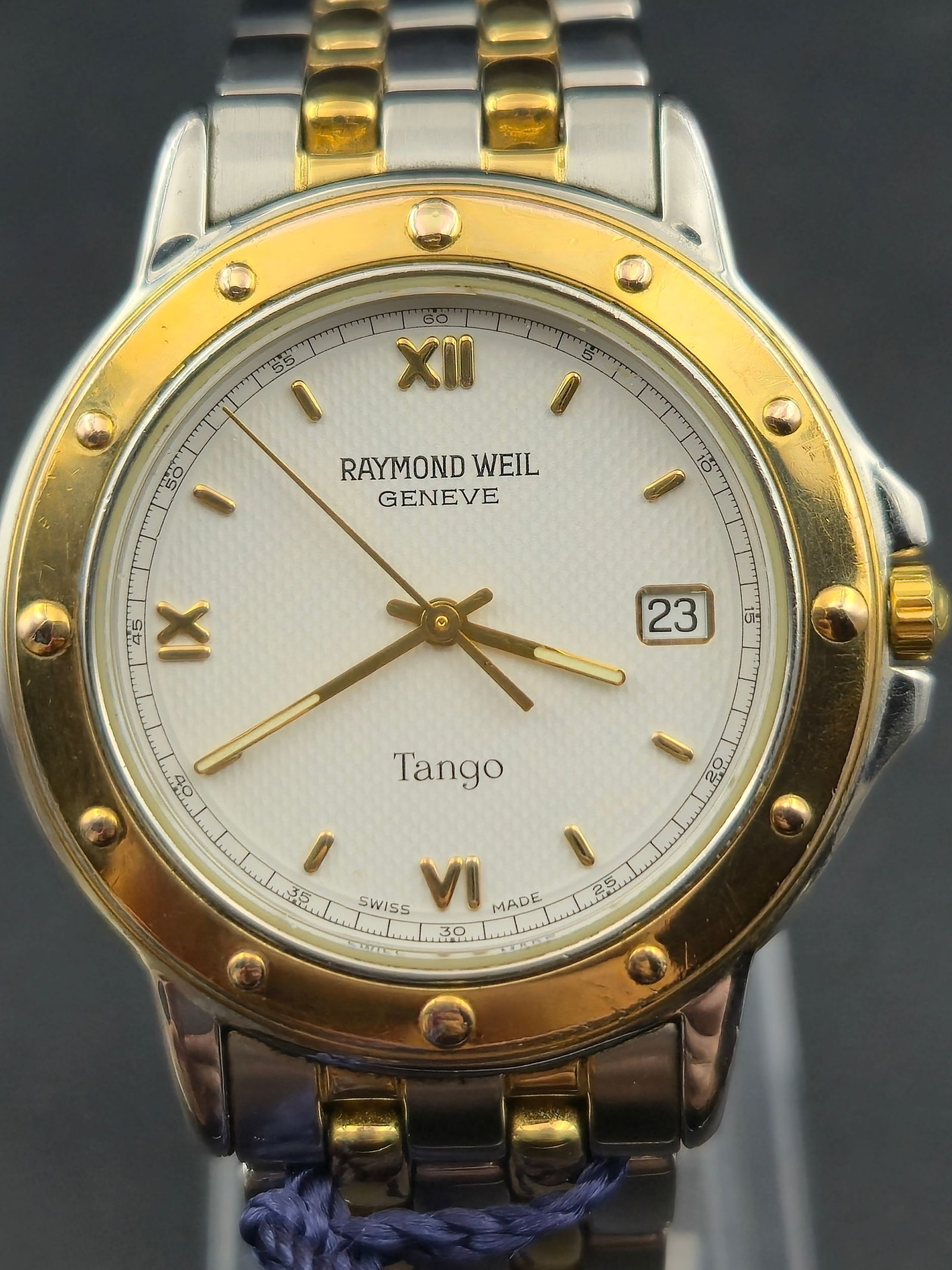Raymond Weil Tango 5560 Mens Watch Date Two Tone Steel Gold Swiss New Battery Box (1 of 10)
