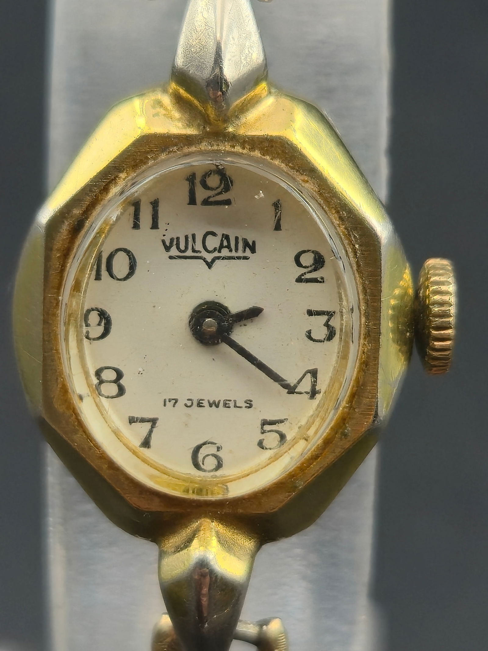 Vintage Vulcain 17 Jewel Ladies Wristwatch Gold Tone Octagonal Case Swiss Manual 1960s Running (1 of 11)