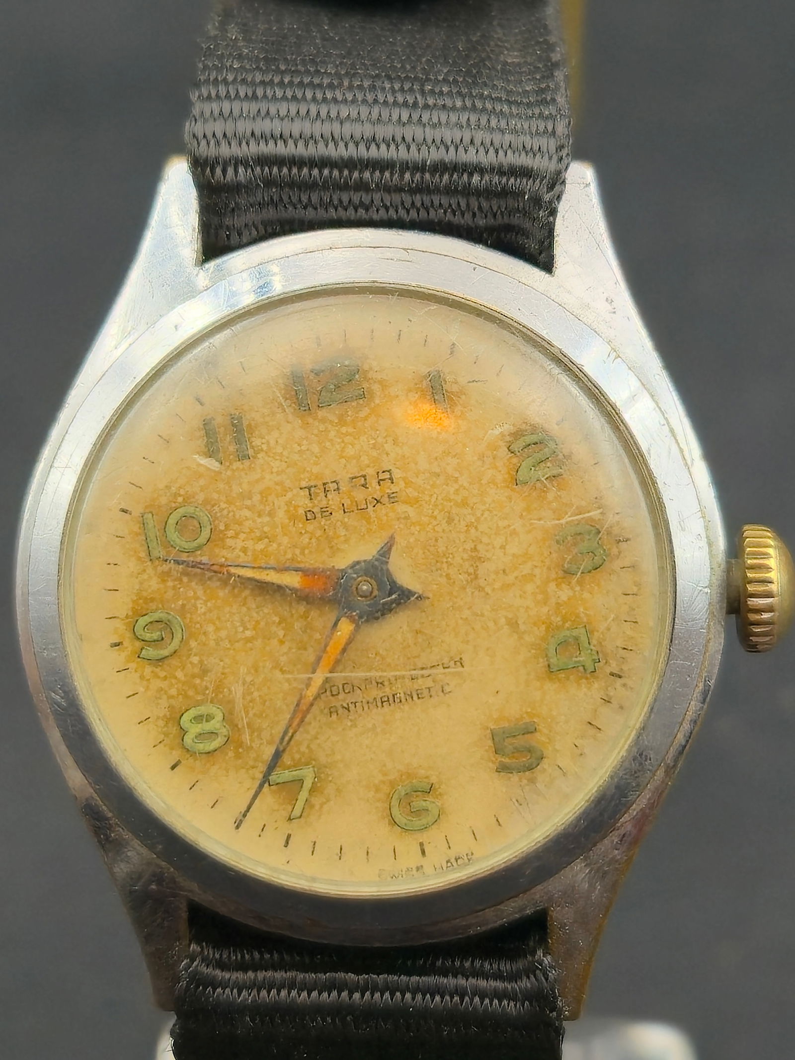 Tara De Luxe 17 Jewel Manual Wind Watch Swiss Made Arabic Dial (1 of 10)