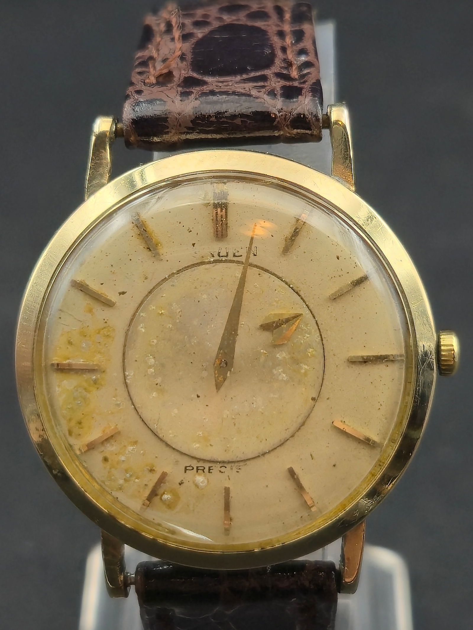 1950s Gruen Precision 17J Swiss Wristwatch 32mm 10K Gold Filled Original Box Running (1 of 13)