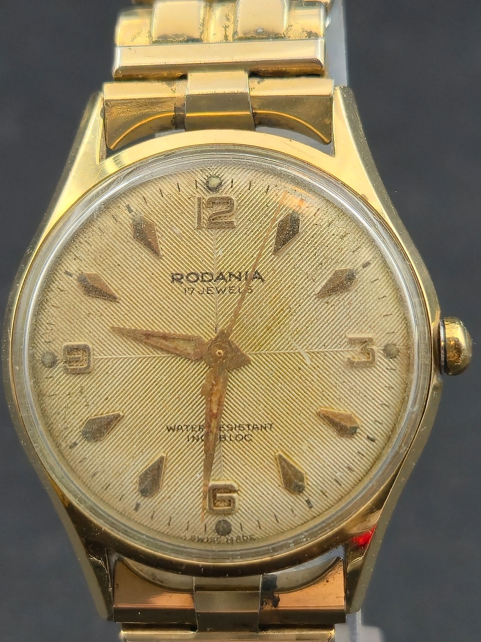 Vintage Rodania 17 Jewel Swiss Mechanical Watch Plaque G20 Gold Plate 32mm Running (1 of 12)
