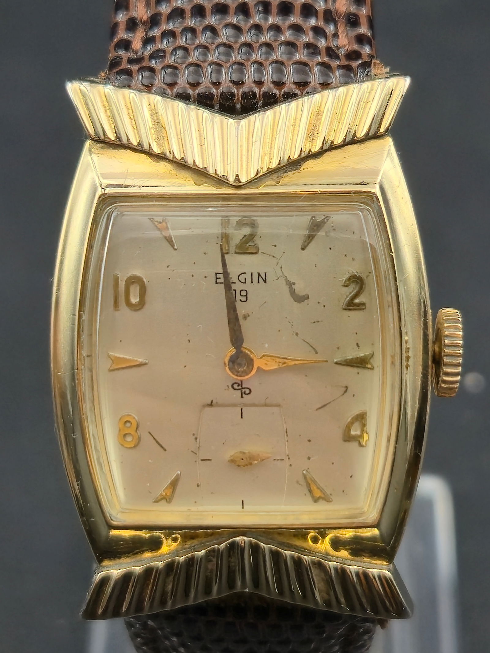 1953 Elgin 19J Art Deco Tank Watch Cal 681 10K GF Wadsworth Case 25mm Running (1 of 11)