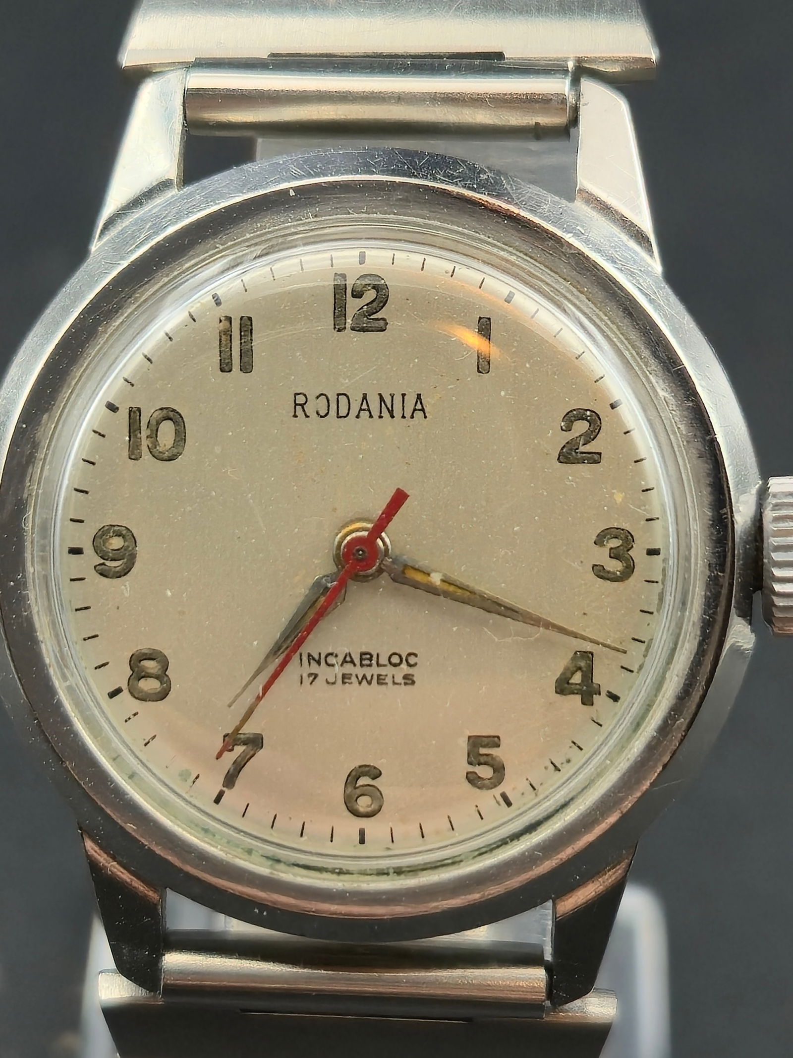 1960s Rodania Incabloc 17J Swiss Watch Stainless Steel 31mm Running (1 of 10)
