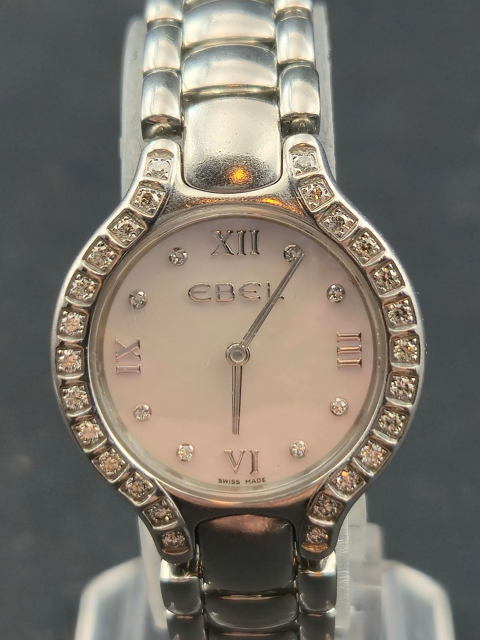 Ebel Beluga Diamond Bezel MOP Dial Ladies Watch 24mm SS New Battery (1 of 9)