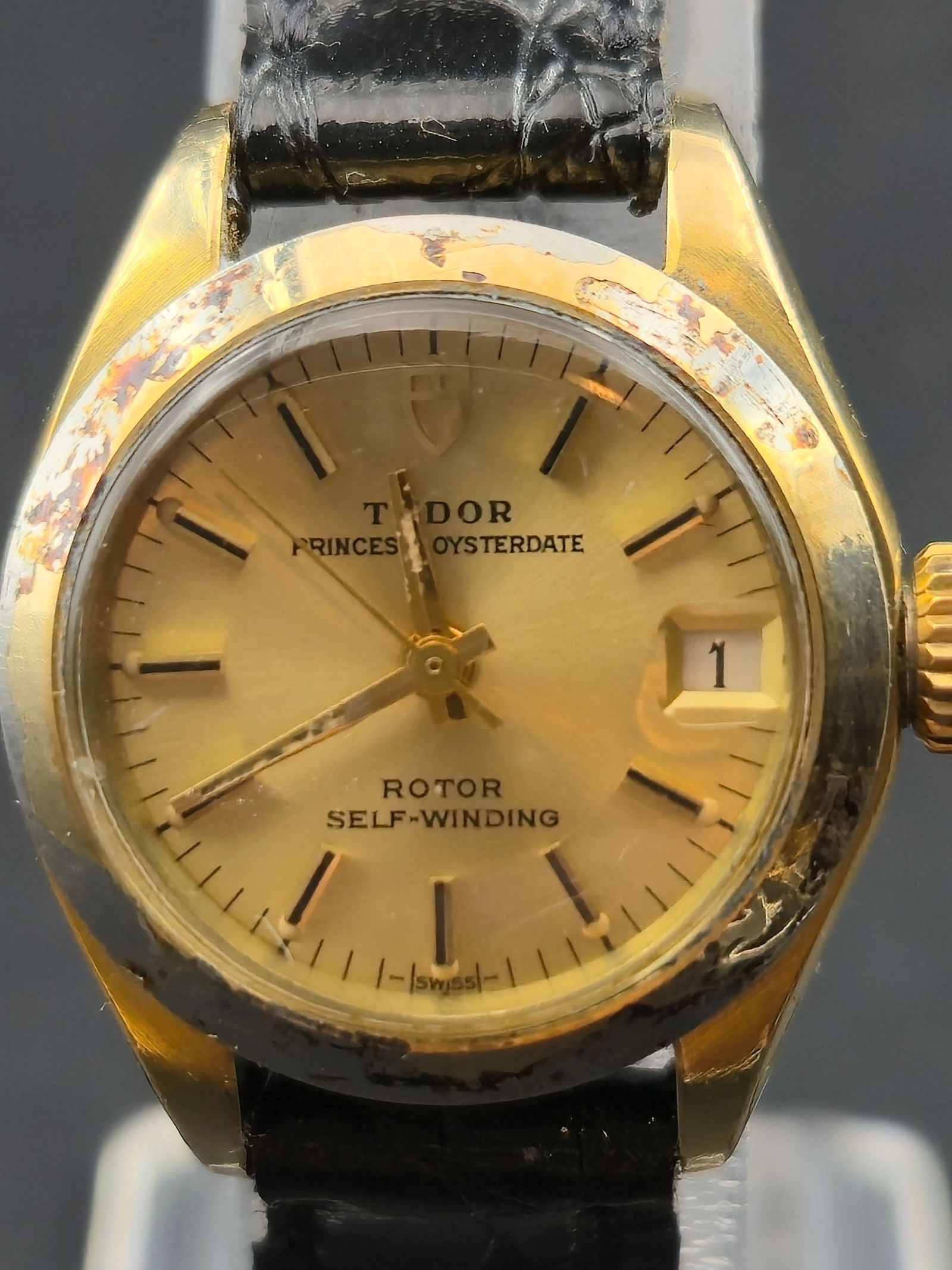 1960s Tudor Prince Oysterdate Rotor Self-Winding 22mm Gold Plated Rolex Case Running (1 of 9)