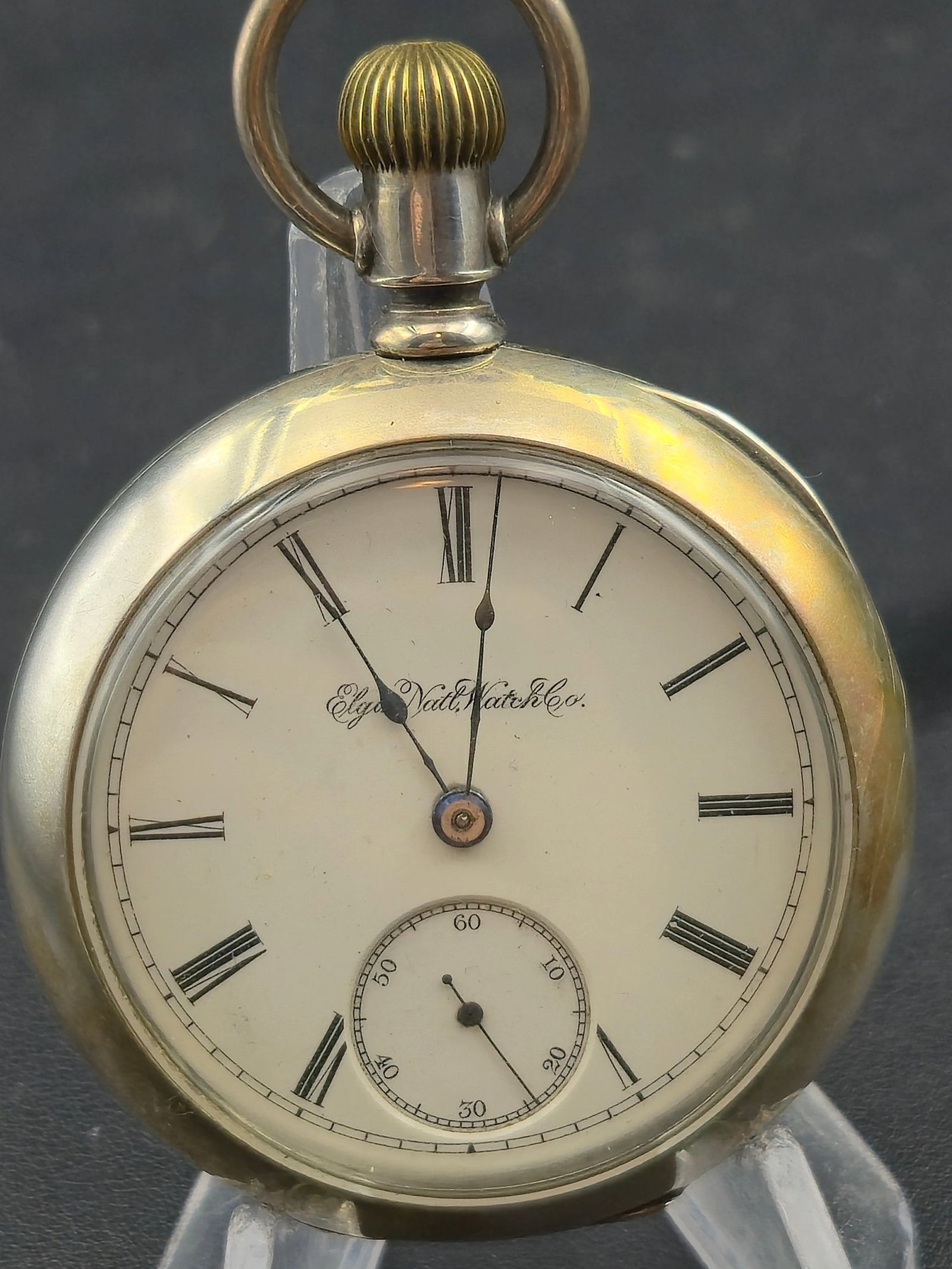 1889 Elgin Grade 73 Model 5 18s 7J Pocket Watch Fahys Anti-Magnetic Hinged Case Running (1 of 8)