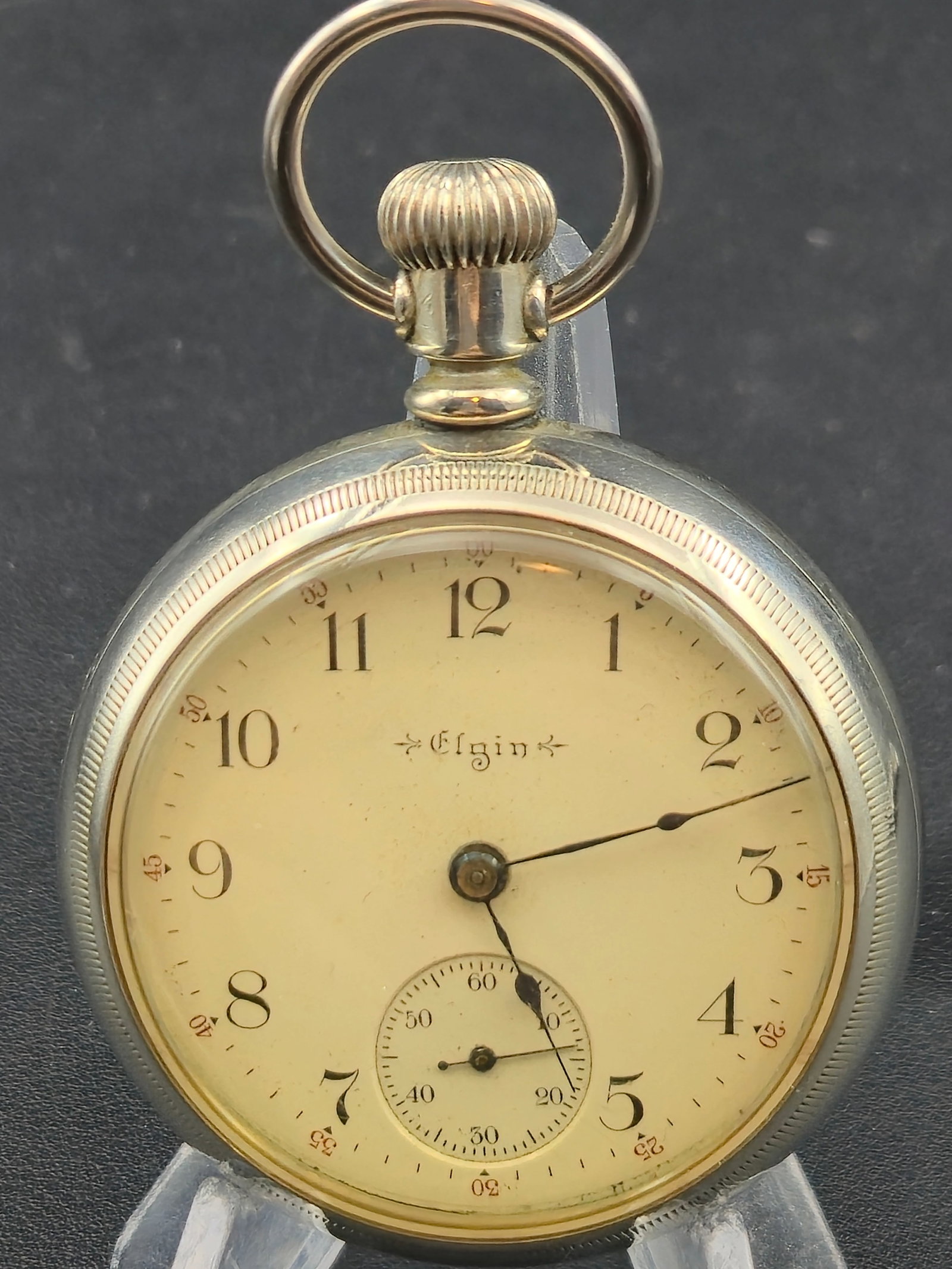 1905 Elgin Grade 288 Model 5 18s 7J Pocket Watch Fahys No 1 Silverode Case Running (1 of 8)