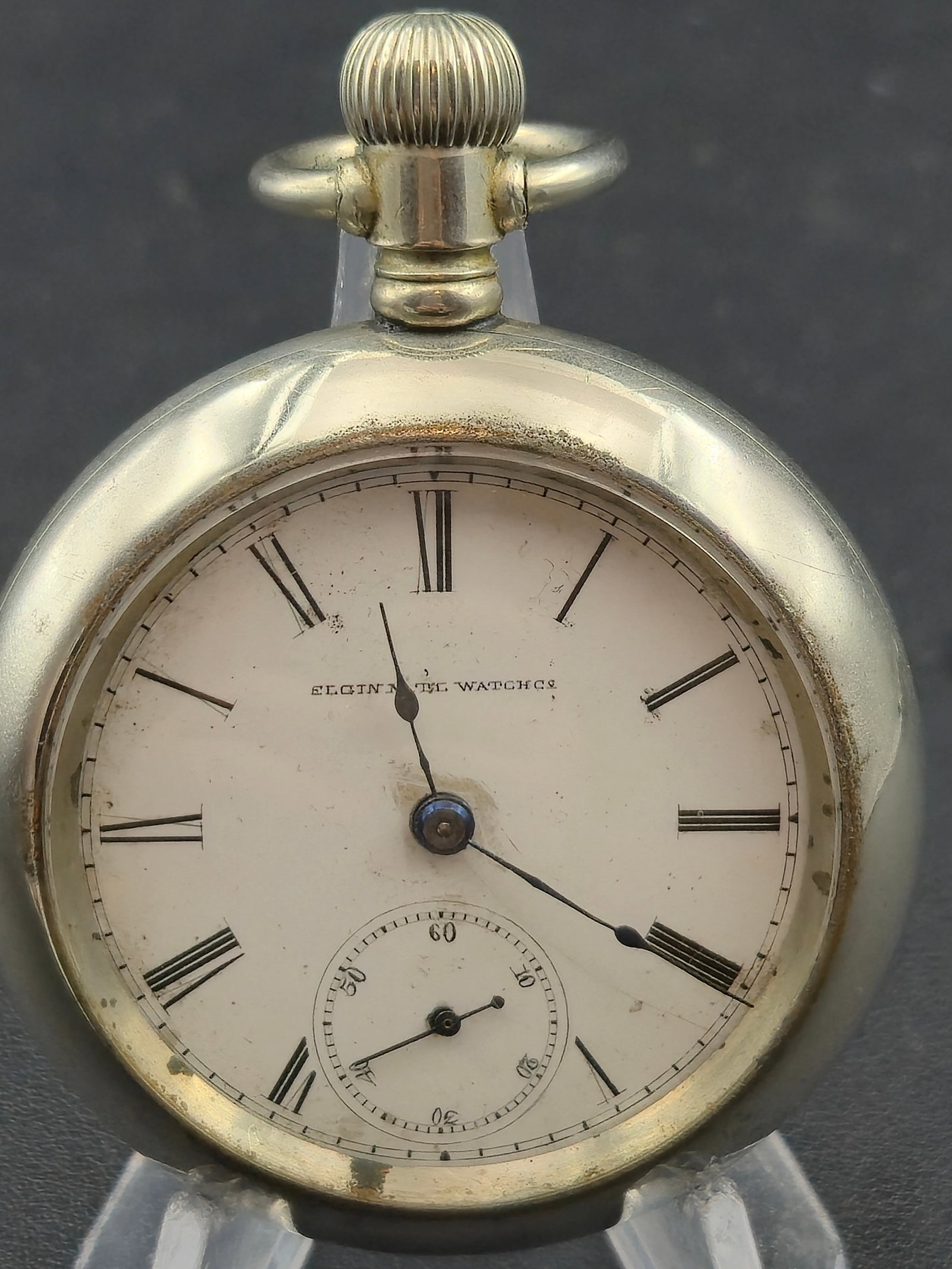 1887 Elgin Grade 73 Model 5 18s 7J Pocket Watch Silverode Case Running (1 of 8)
