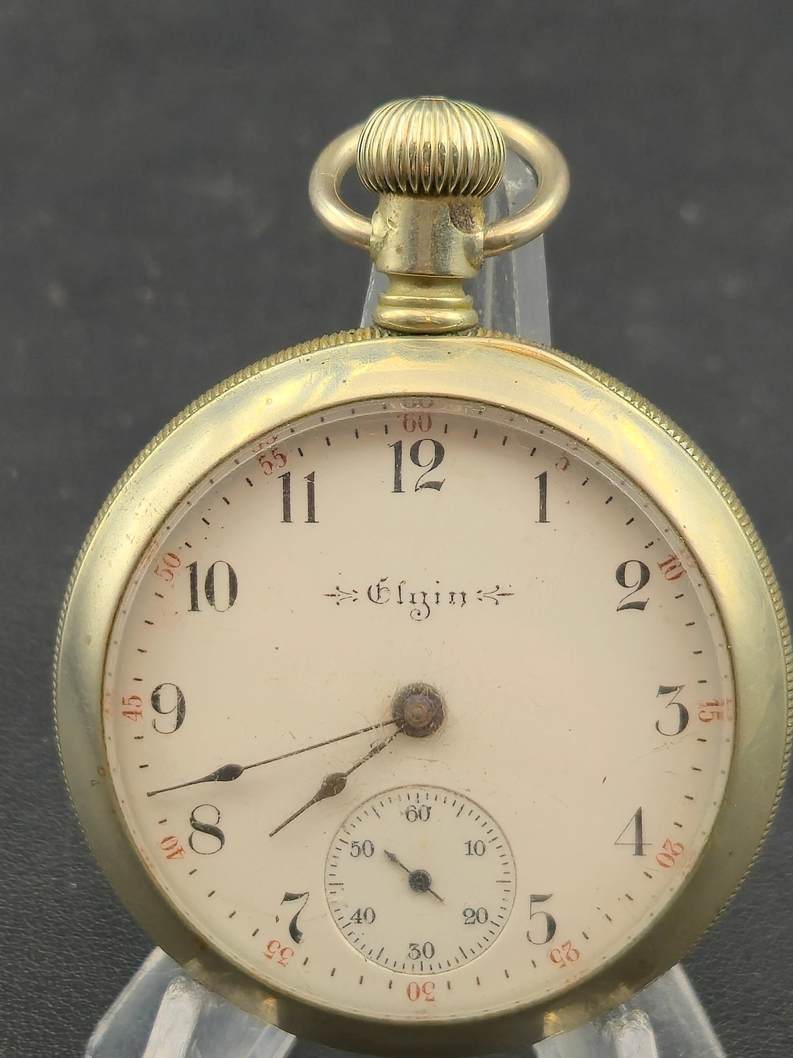 1904 Elgin Grade 208 18s Pocket Watch Roman Dial Silveroid Case Running (1 of 9)