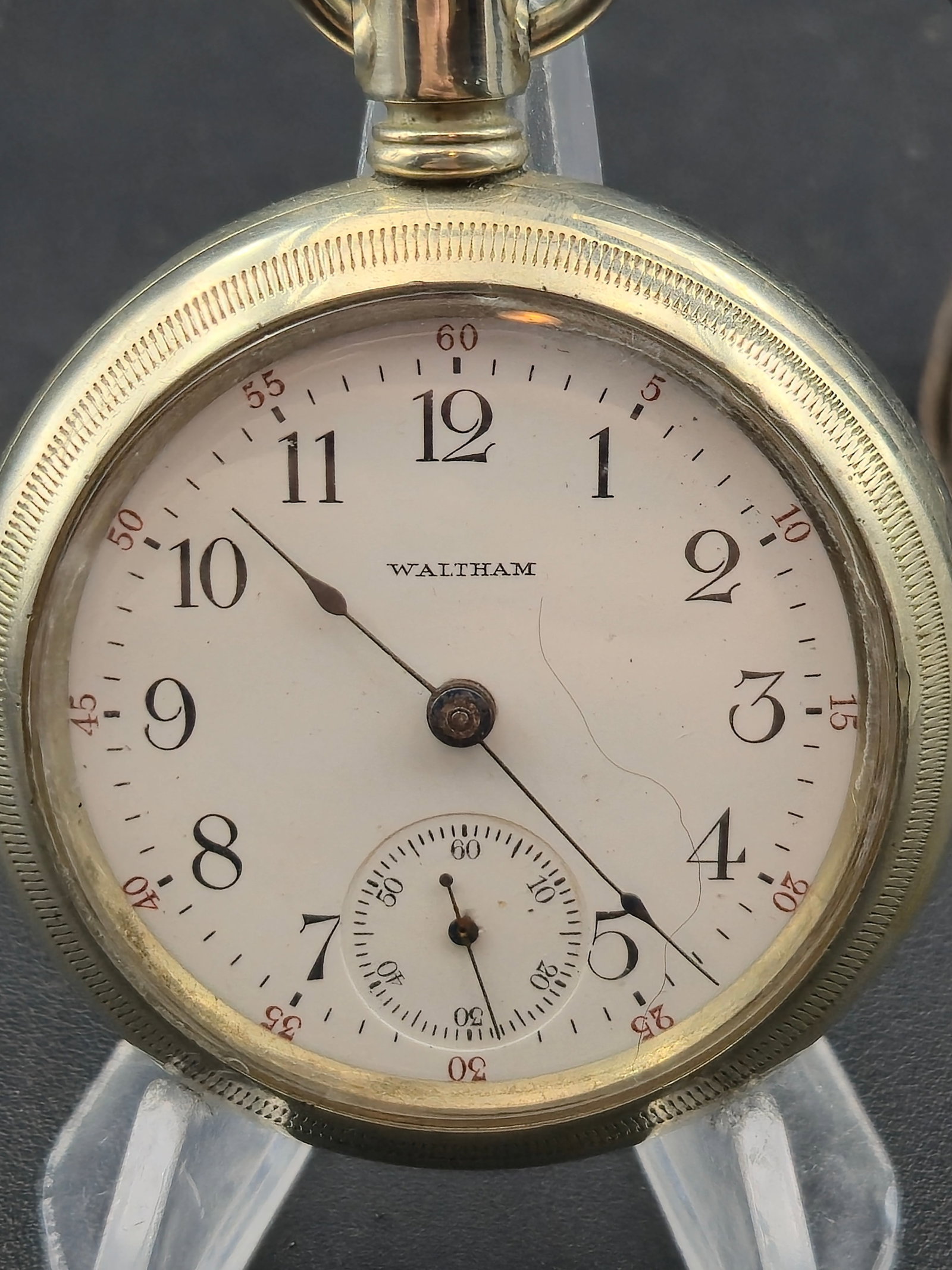 1903 Waltham No 18 Grade 18s 7J Roman Dial Pocket Watch W.C.Co Elgin Case Running (1 of 10)