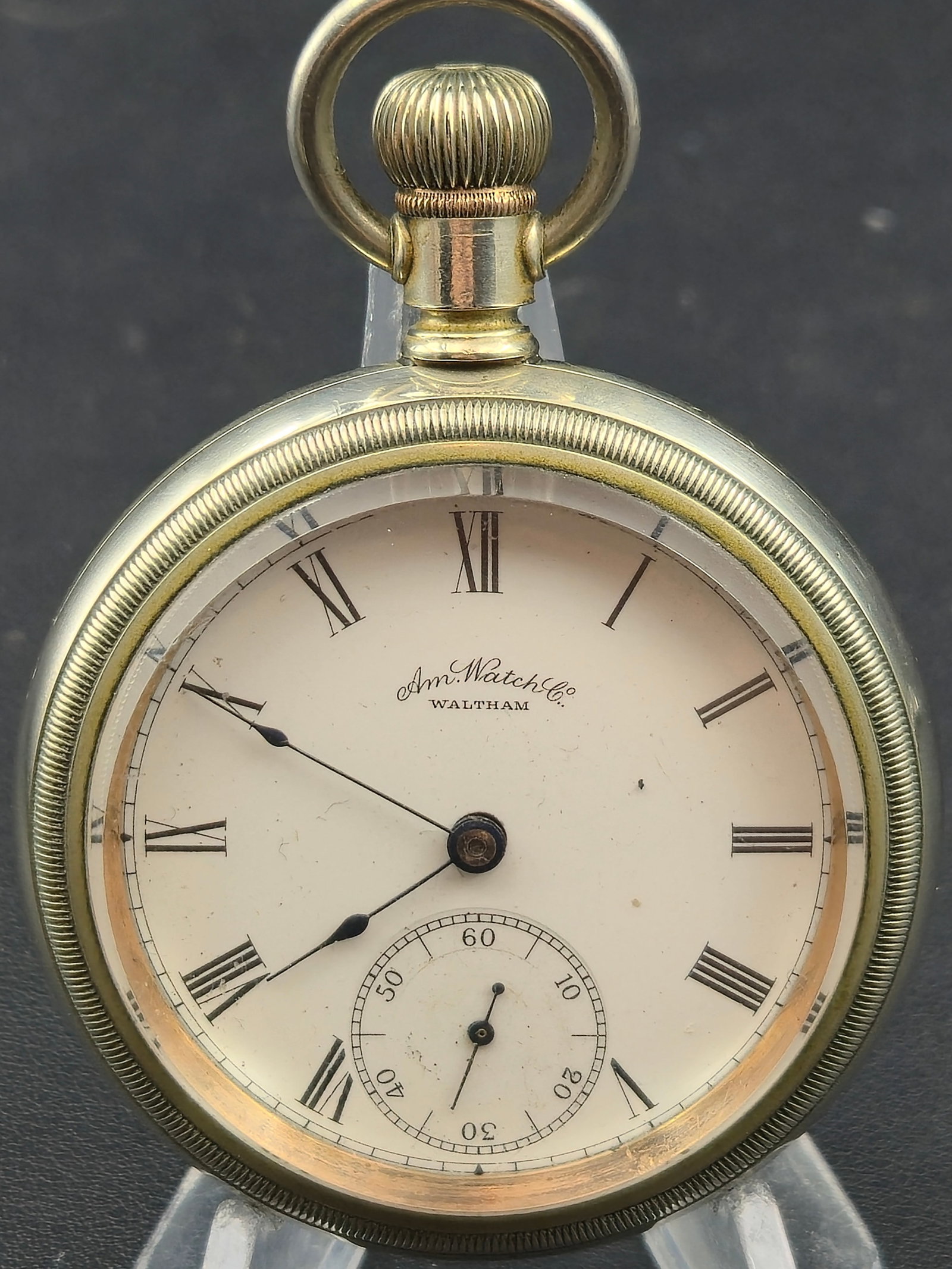 1908 Waltham Sterling Grade Model 1883 18s 7J Pocket Watch Mixed Case Roman Dial Running (1 of 6)