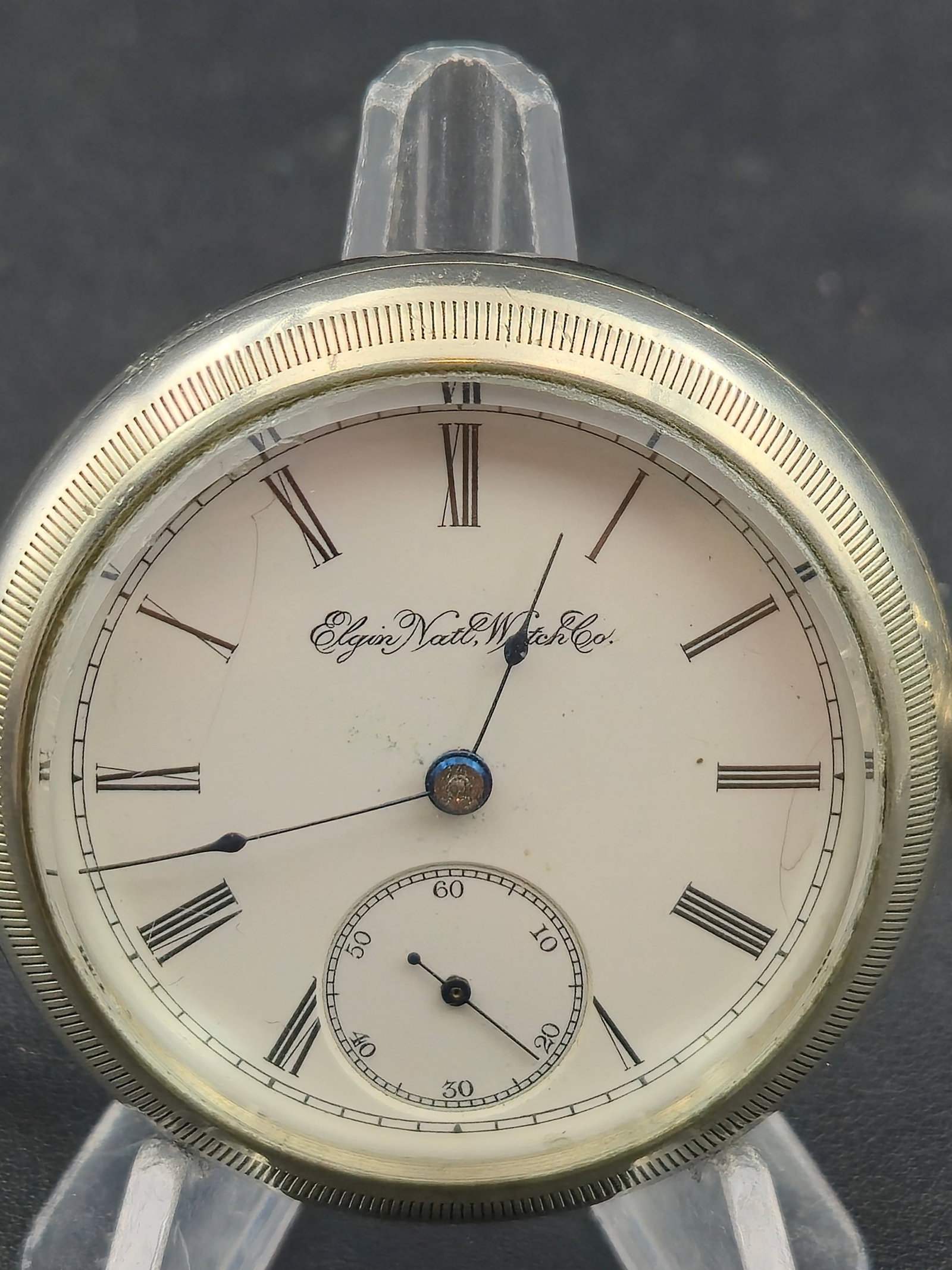 1893 Elgin Grade 103 Model 3 18s 15J Sidewinder Pocket Watch Silverode Gold Train Case Chain Running (1 of 13)