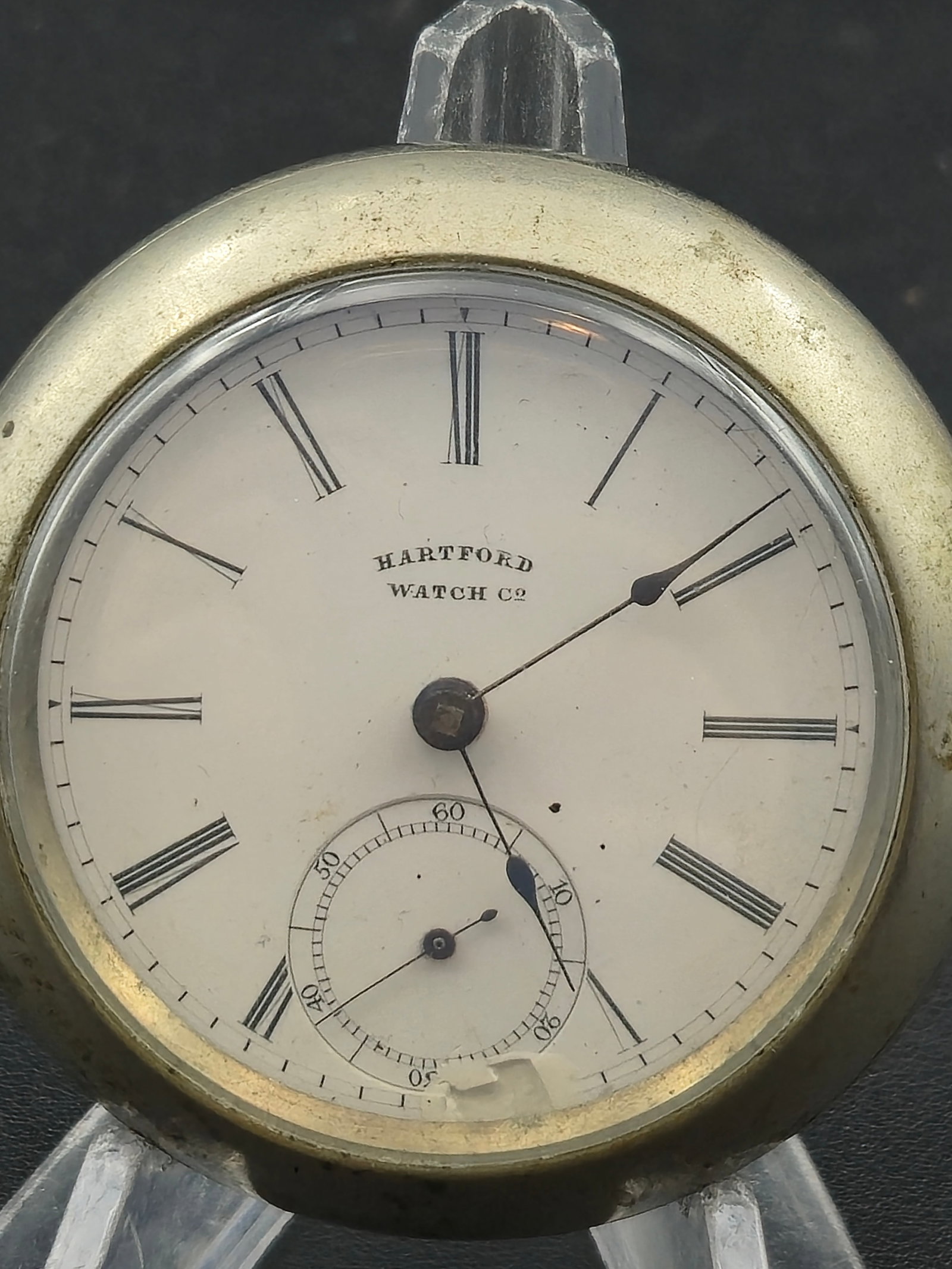 Late 1800s Hartford Watch Co Swiss Pocket Watch Silverode Case Running (1 of 9)