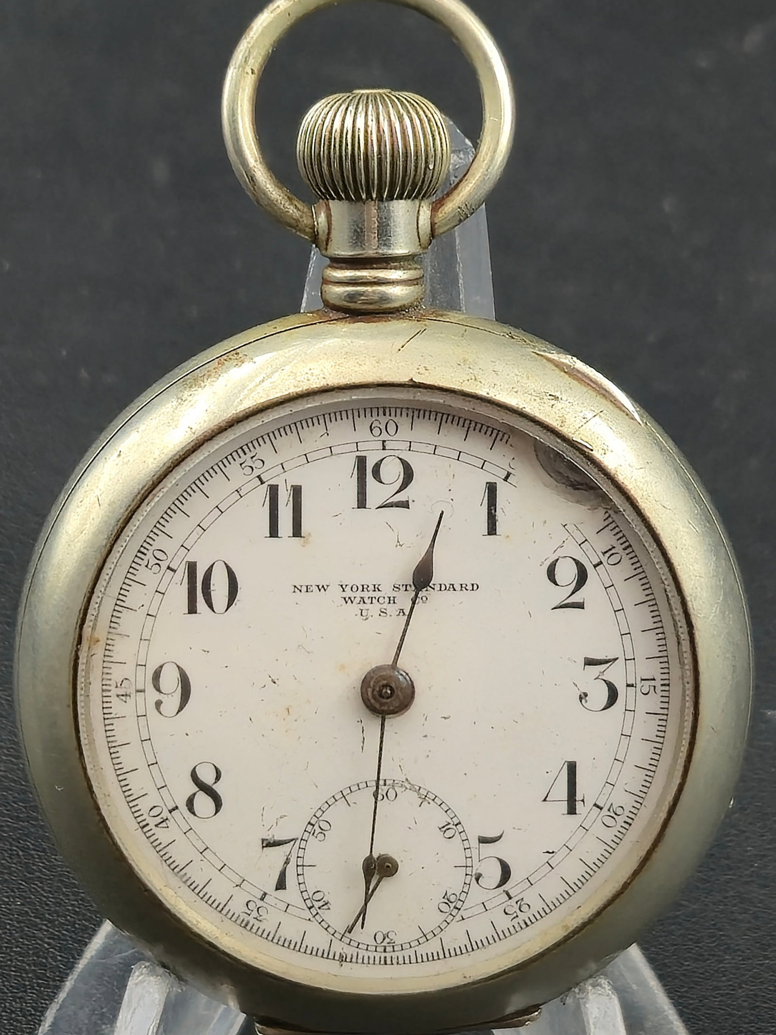 1906 New York Standard Grade 164 Model 13 18s 7J Pocket Watch Silverode Case Running (1 of 10)